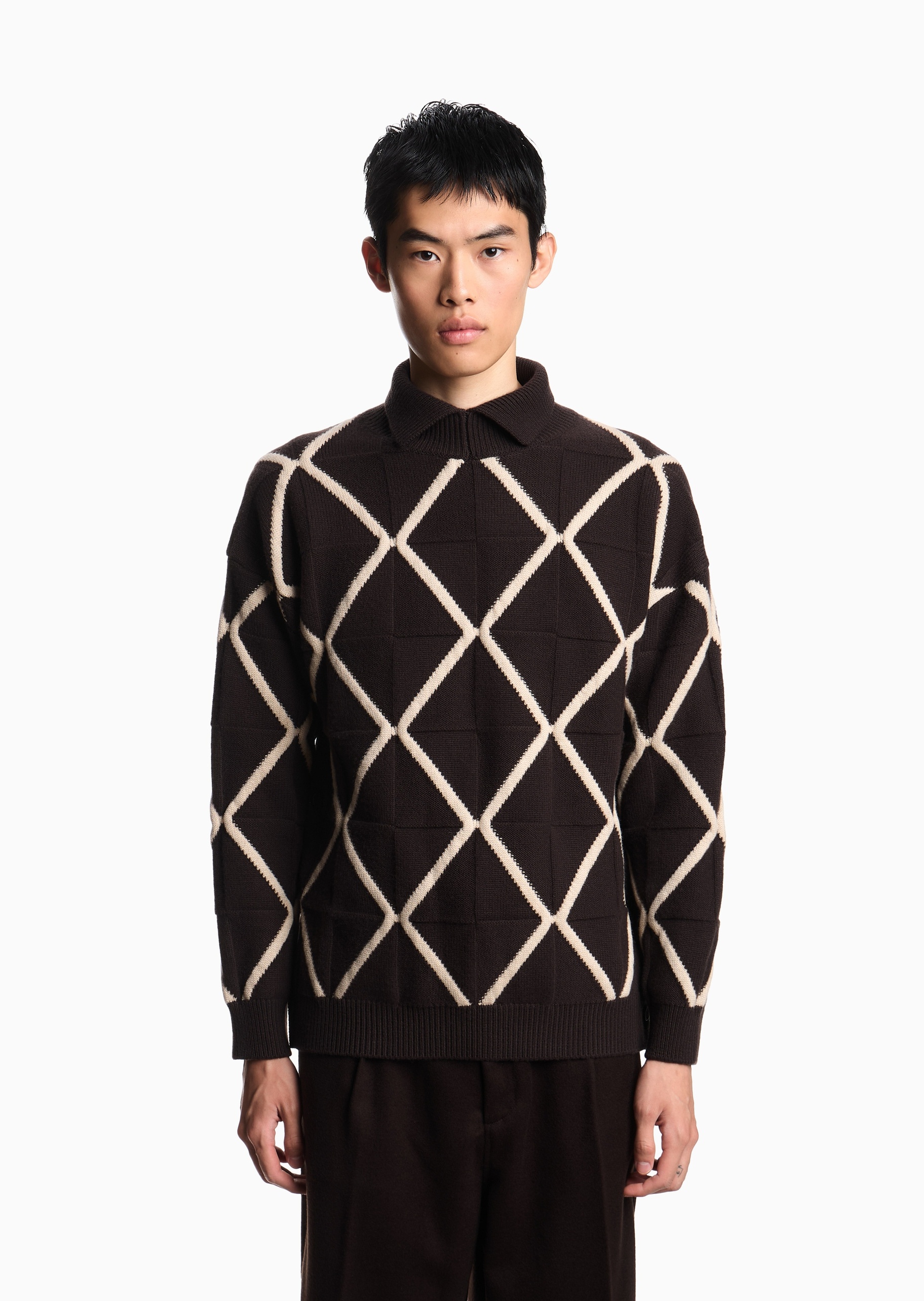 Emporio Armani 易烊千玺同款男士全绵羊毛秀场同款套头毛衣