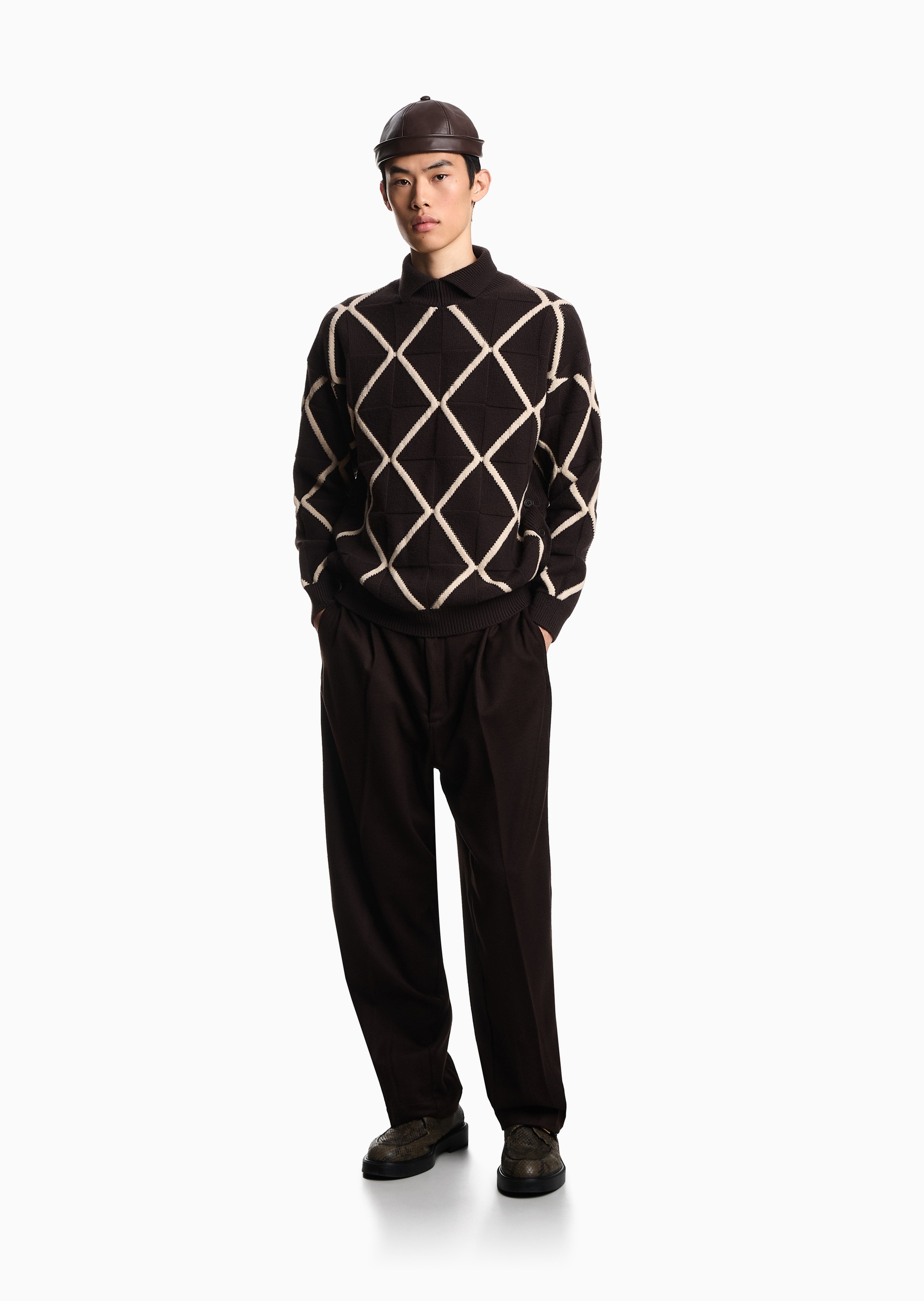Emporio Armani 易烊千玺同款男士全绵羊毛秀场同款套头毛衣