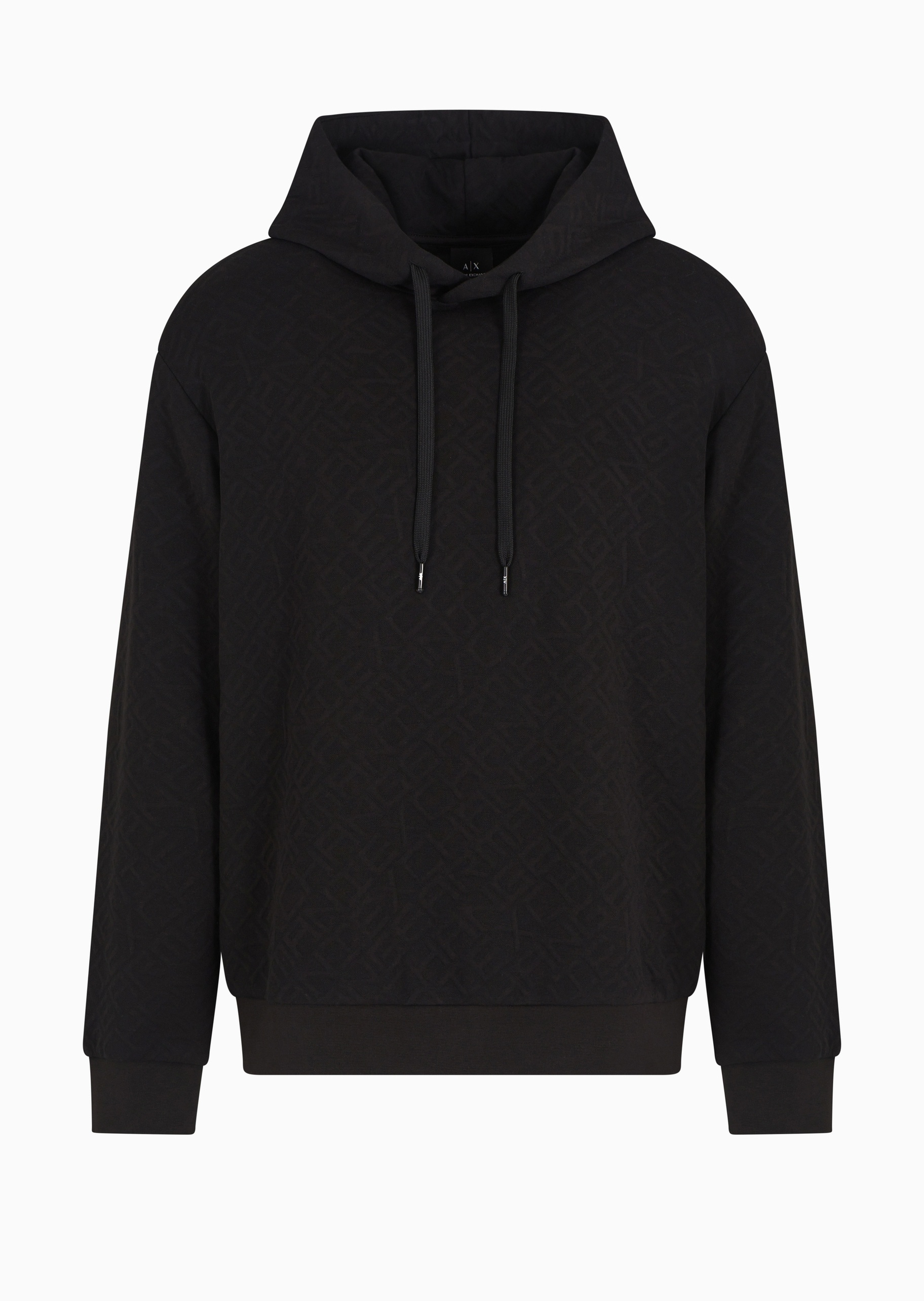 ARMANI EXCHANGE 男士宽松长袖连帽通体字母提花休闲卫衣