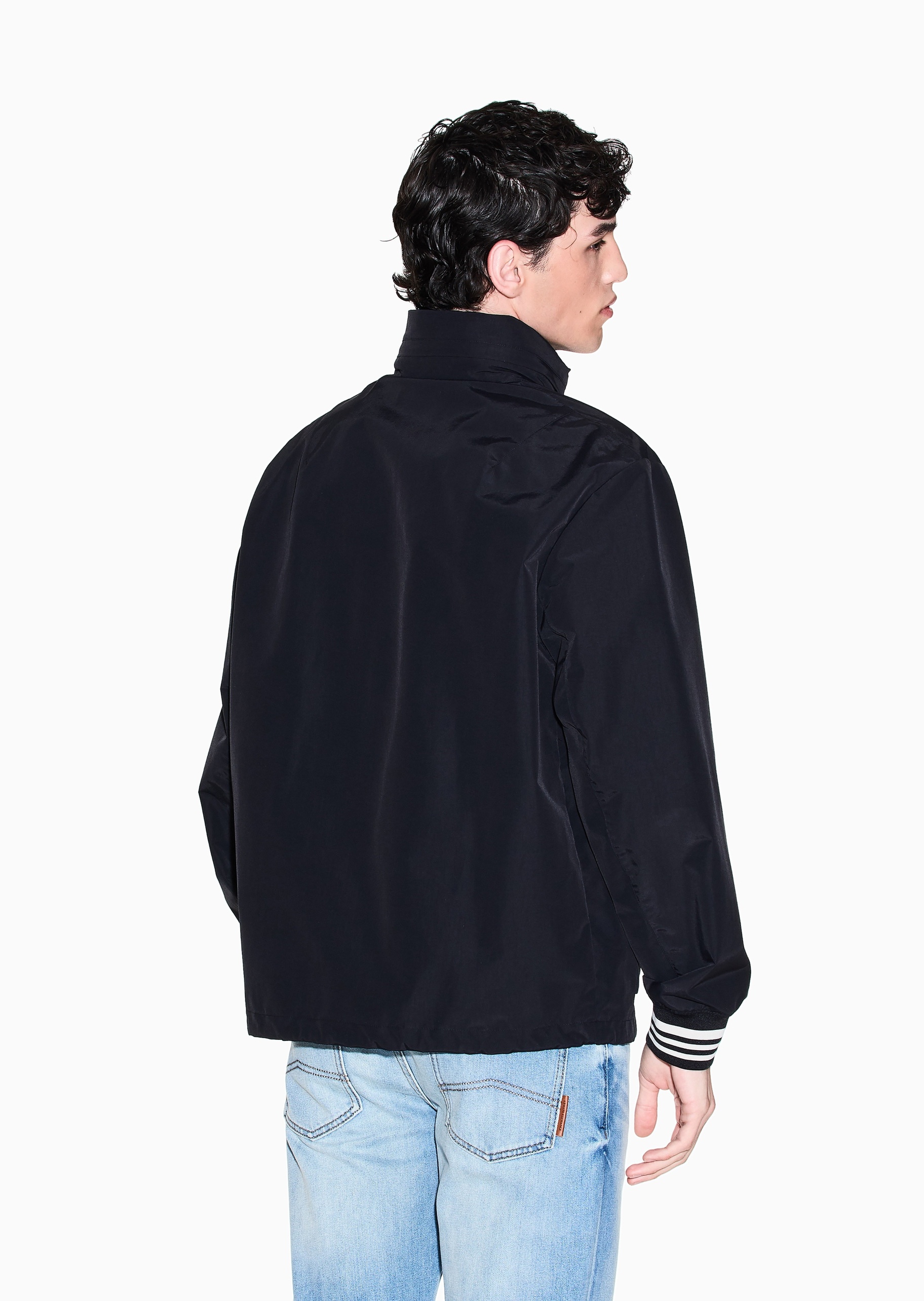 ARMANI EXCHANGE 男士立领宽松休闲教练夹克运动外套