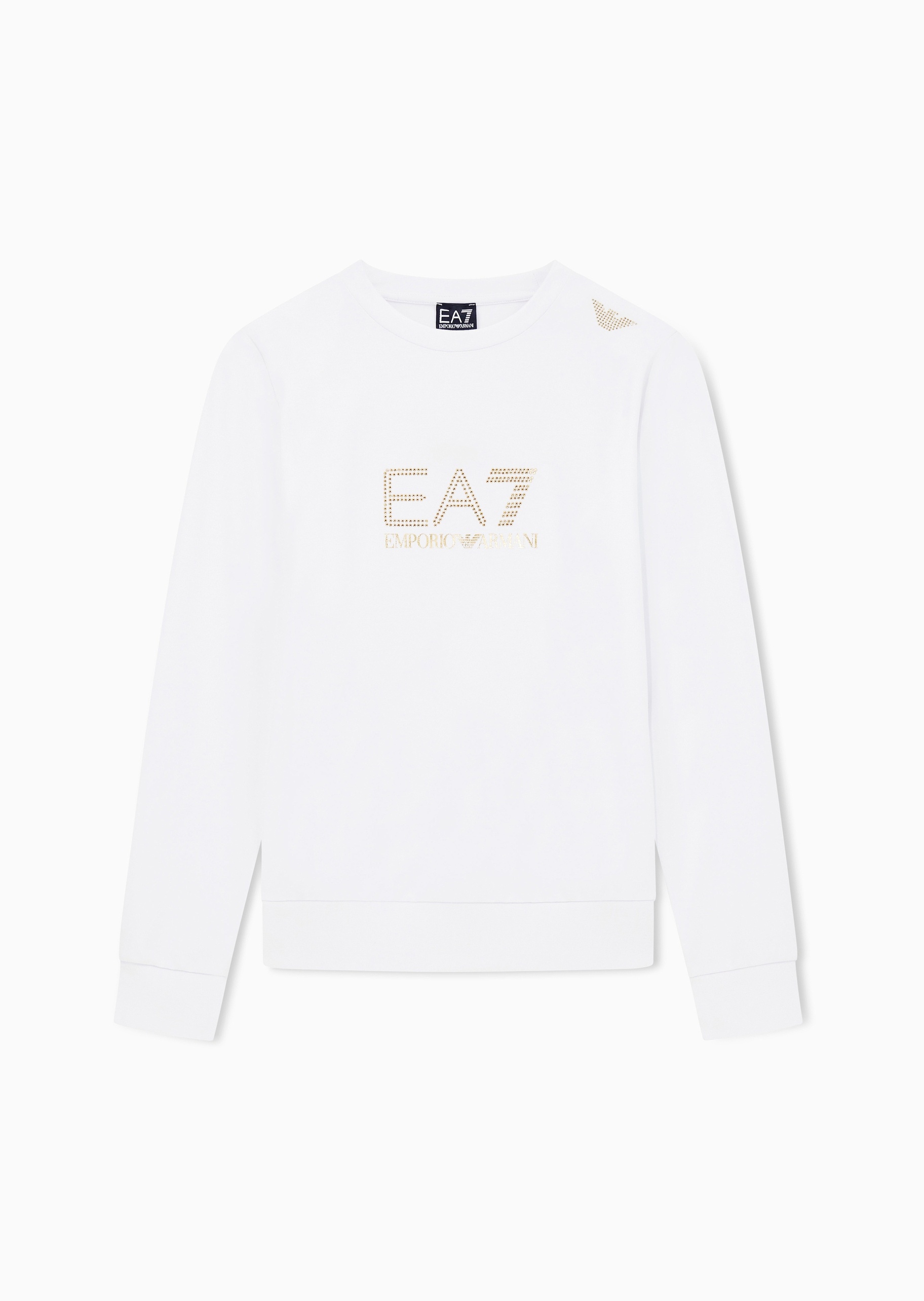 EA7 女士短款运动风慵懒风圆领休闲套头卫衣