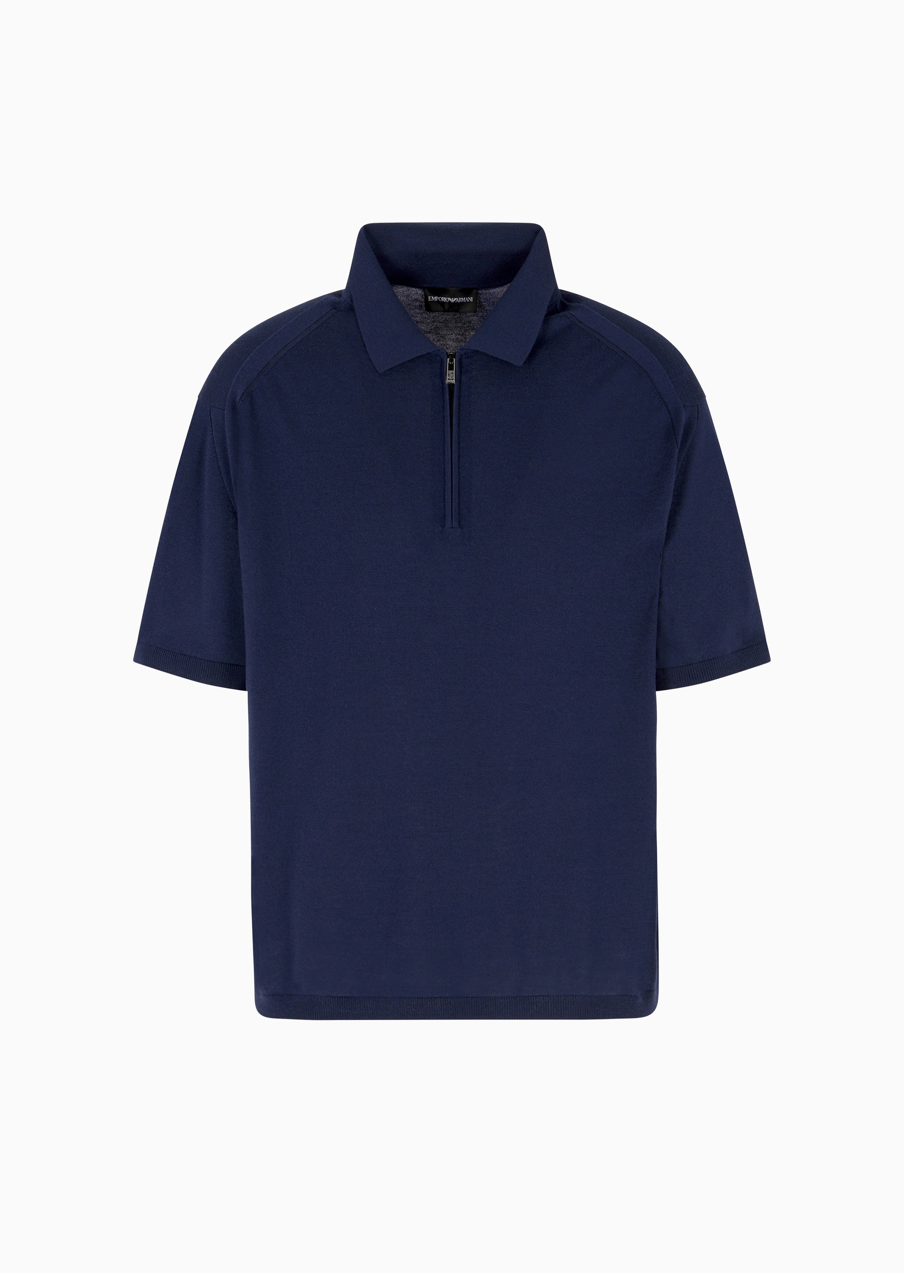 Emporio Armani 男士短袖Polo领半拉链针织衫