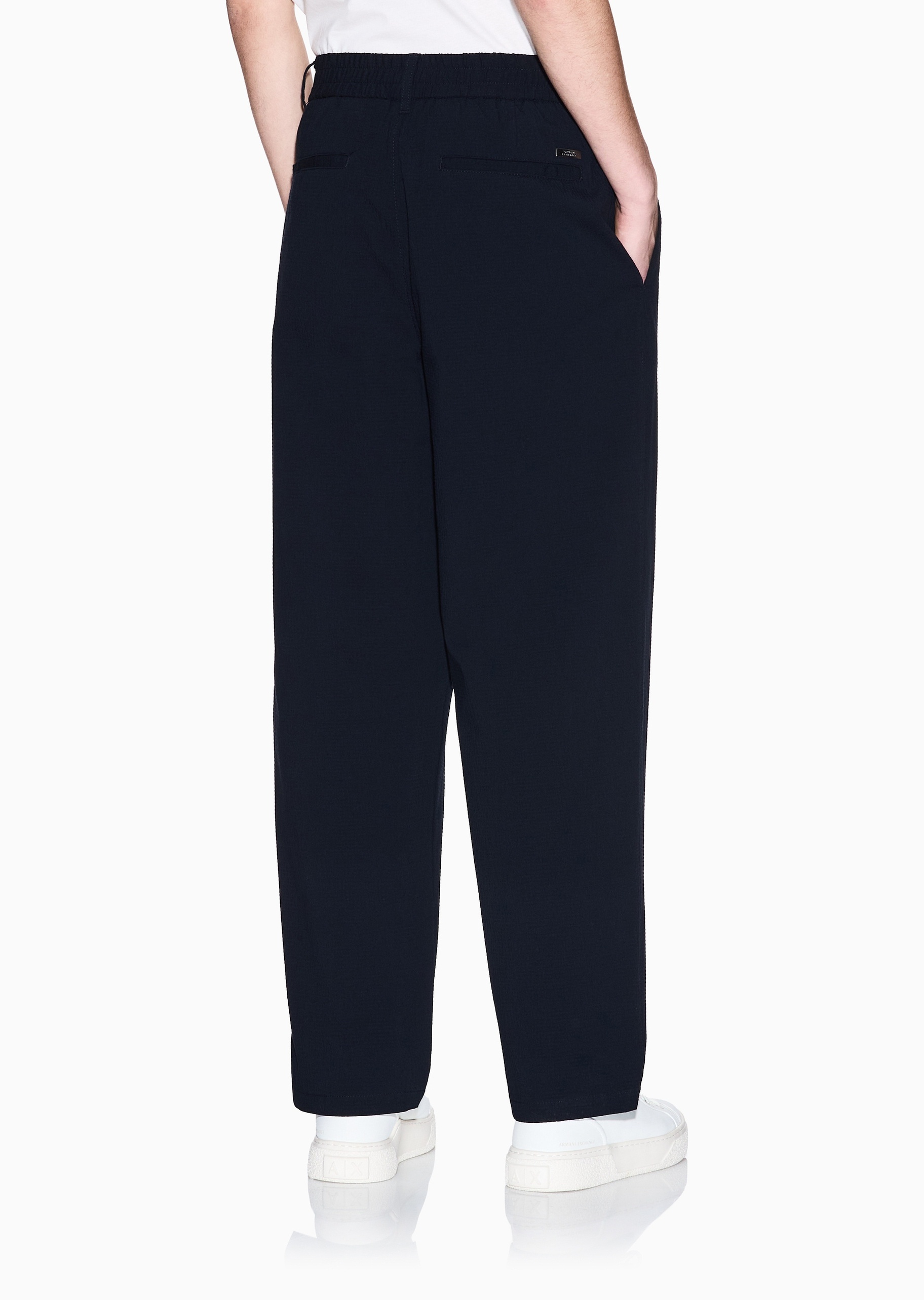 ARMANI EXCHANGE 男士纯棉微弹宽松长款直筒纯色休闲裤
