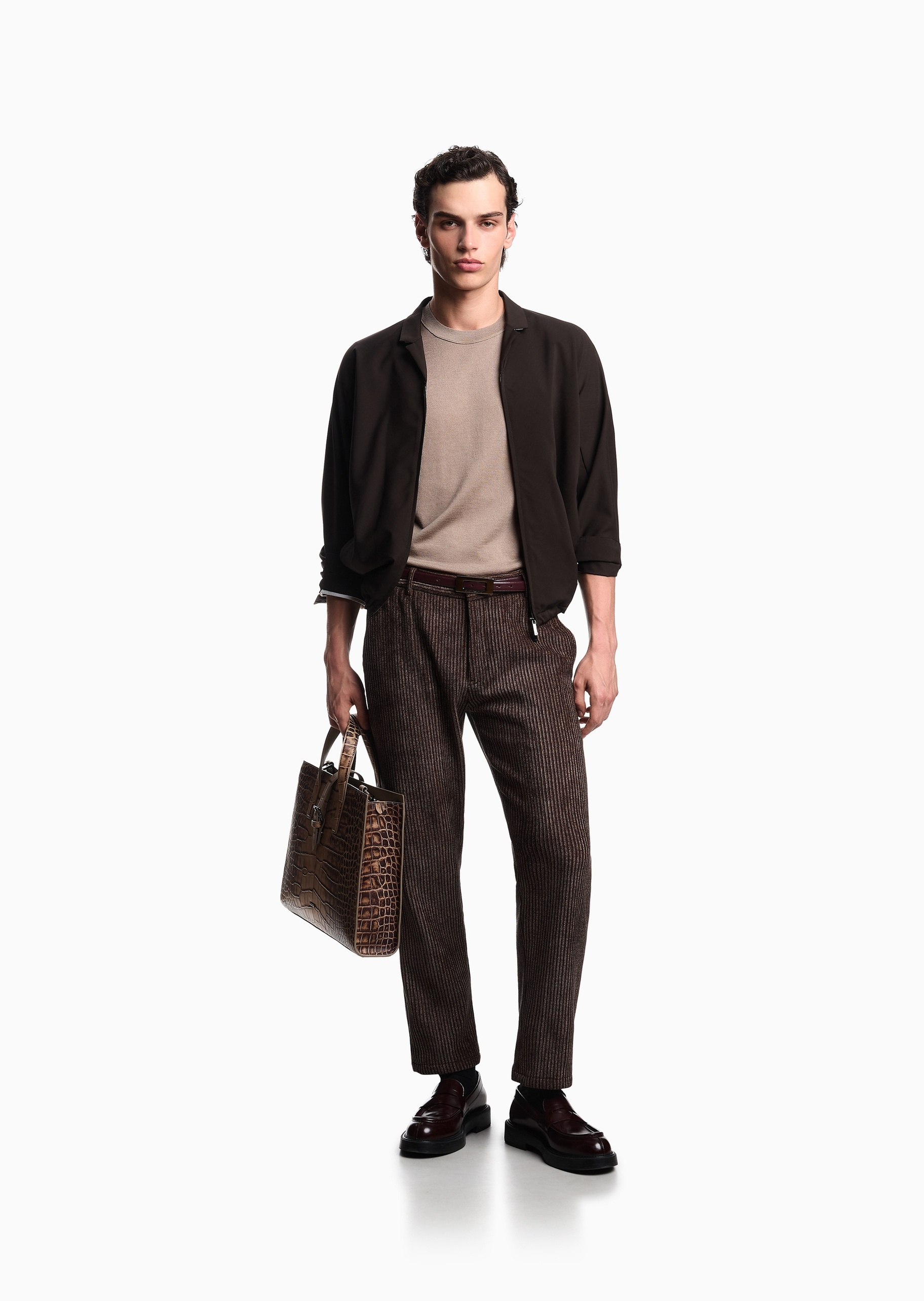 Emporio Armani 男士短袖圆领套头纯色休闲针织衫