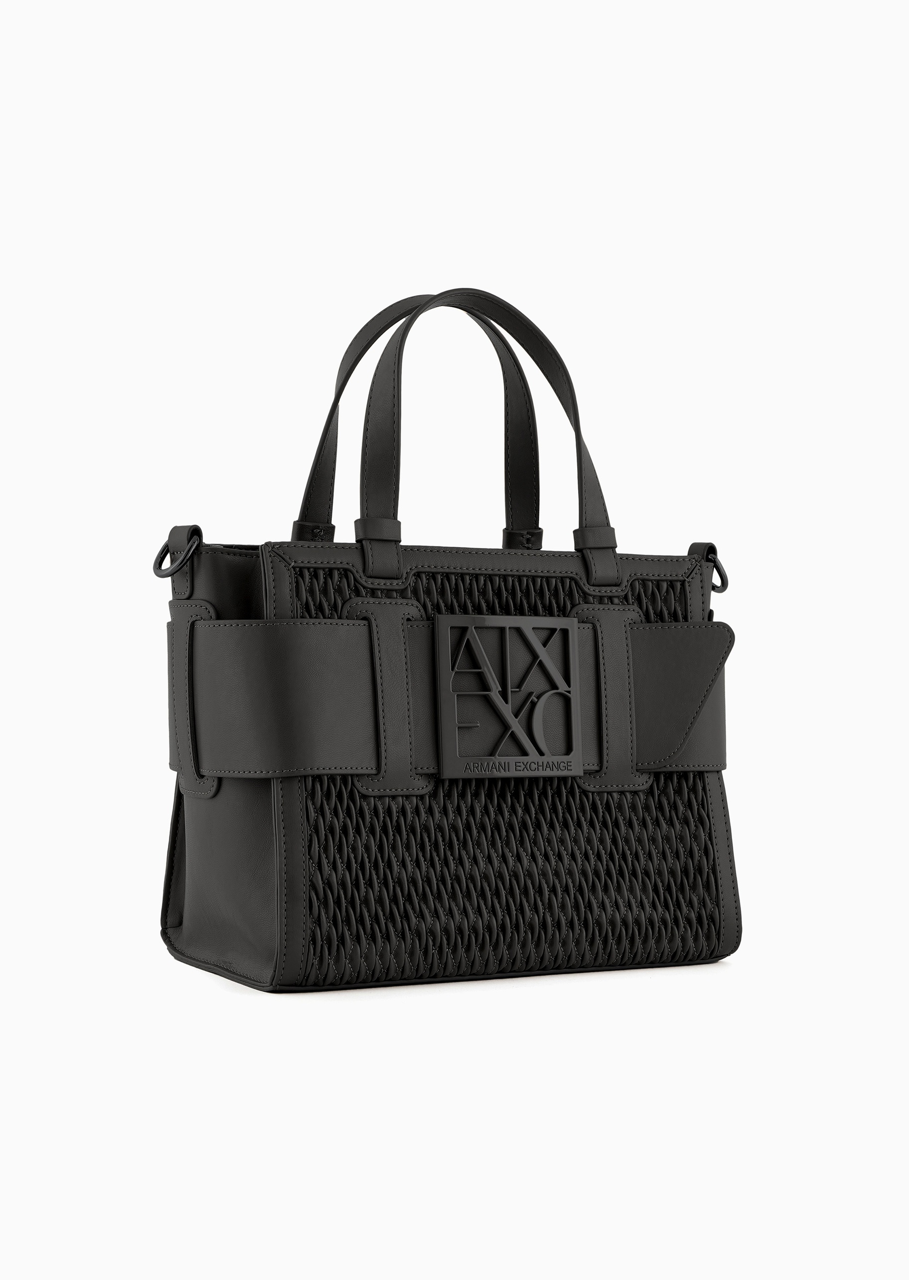 ARMANI EXCHANGE 女士拉链可拆肩带编织风手提斜挎托特包