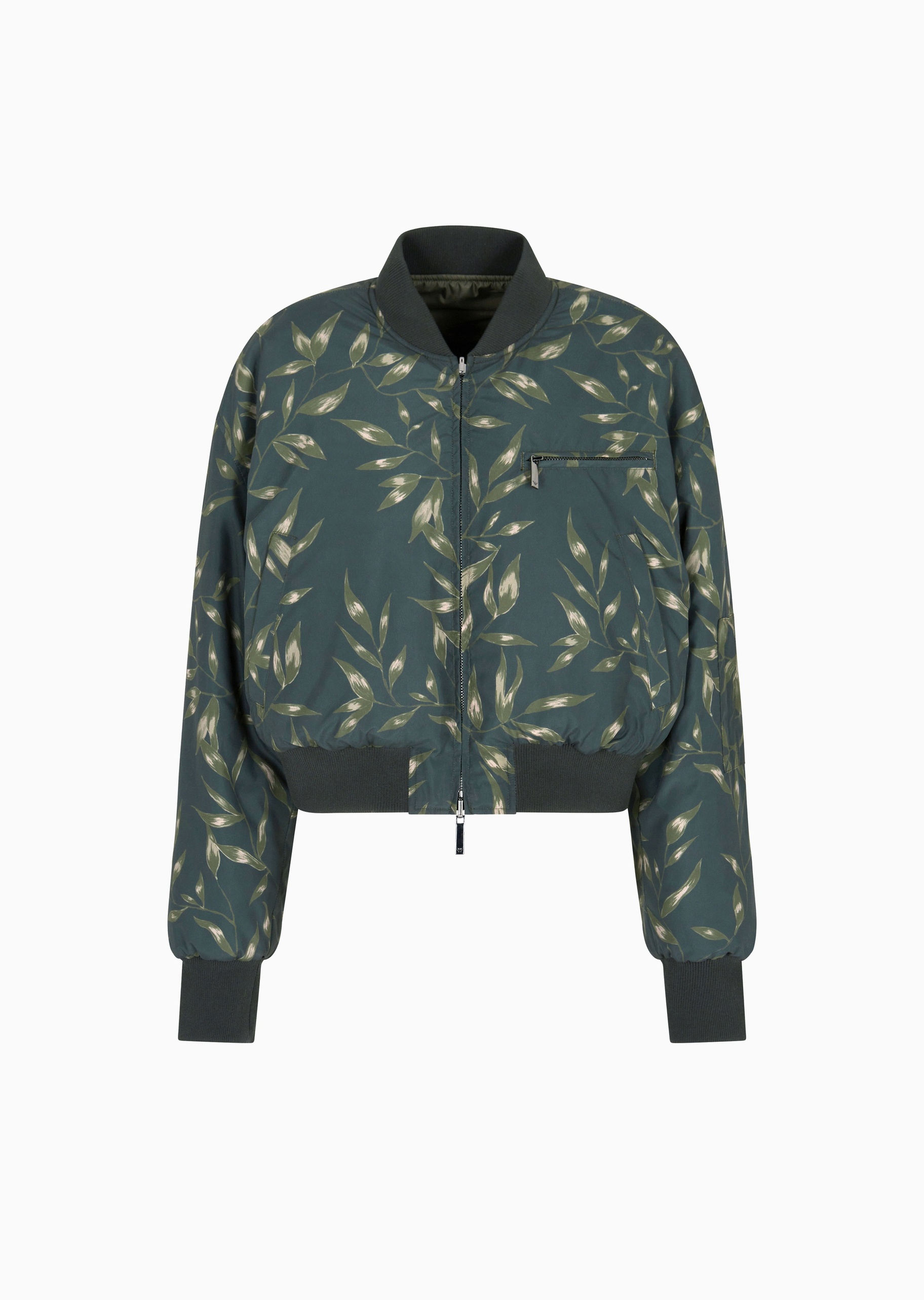 Emporio Armani 【预售】女士长袖棒球领正反两穿植物印花棉服