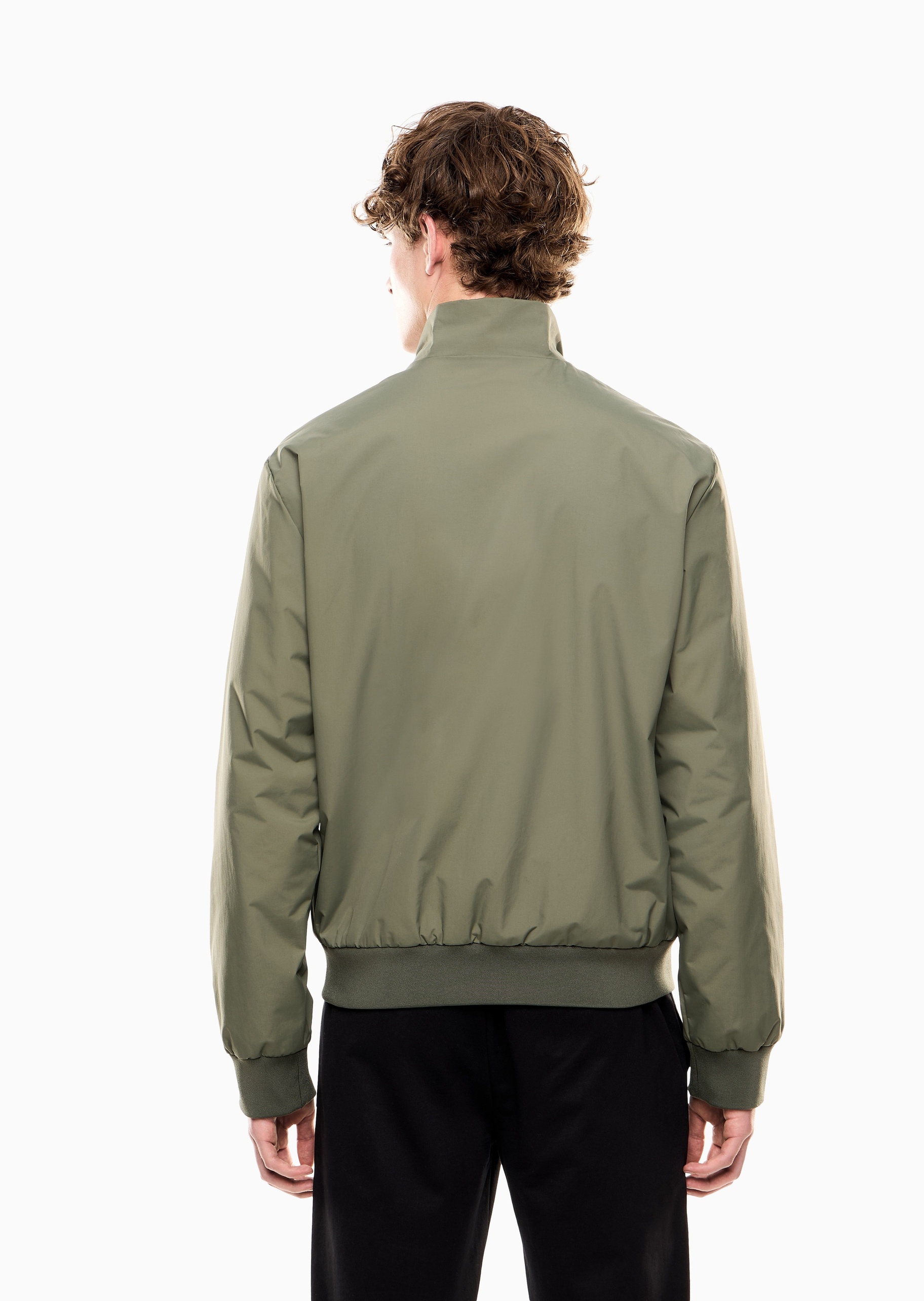 EA7 男士立领轻薄印花工装夹克棉服外套