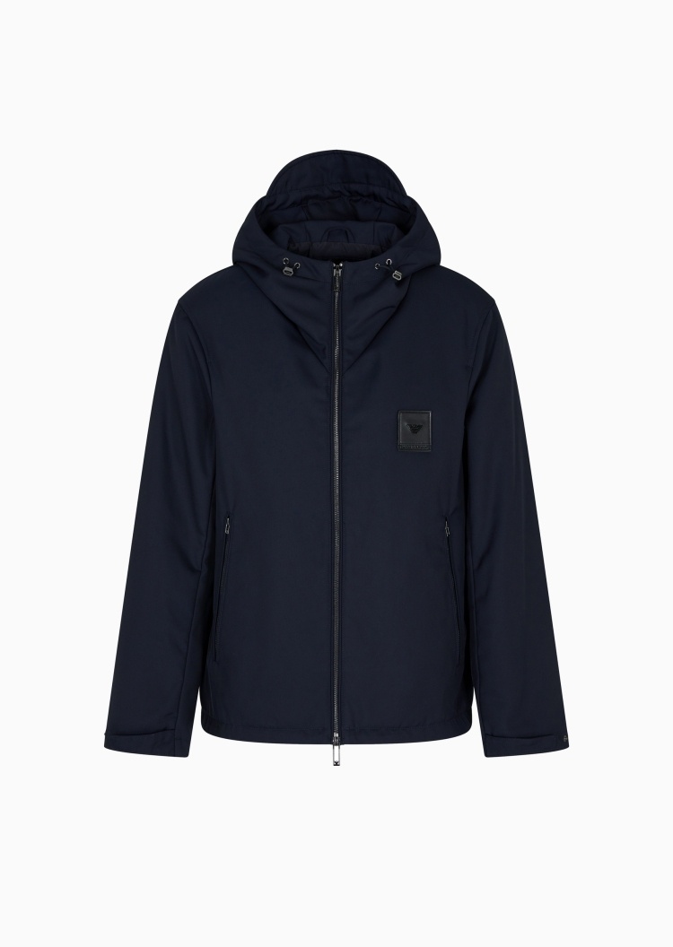 Emporio Armani 男士长袖连帽拉链门襟贴片休闲棉服