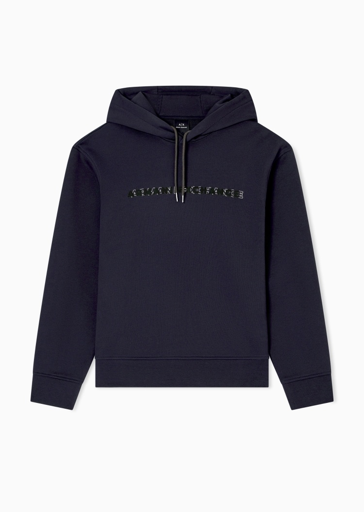 ARMANI EXCHANGE 男士连帽套头宽松重磅运动风印花卫衣