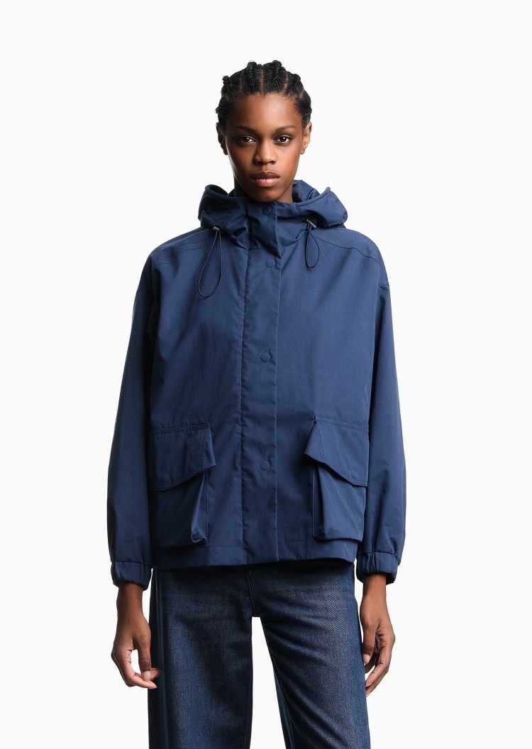 Emporio Armani 女士连帽宽松工装机能休闲夹克外套