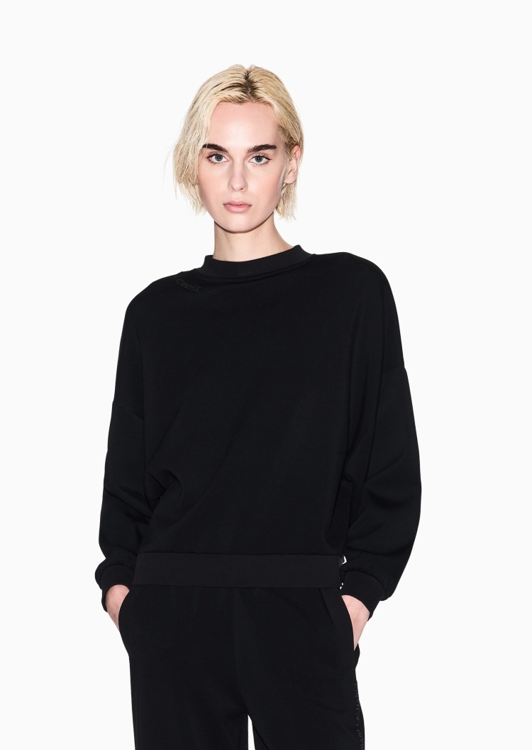 ARMANI EXCHANGE 女士套头宽松慵懒运动风落肩圆领卫衣