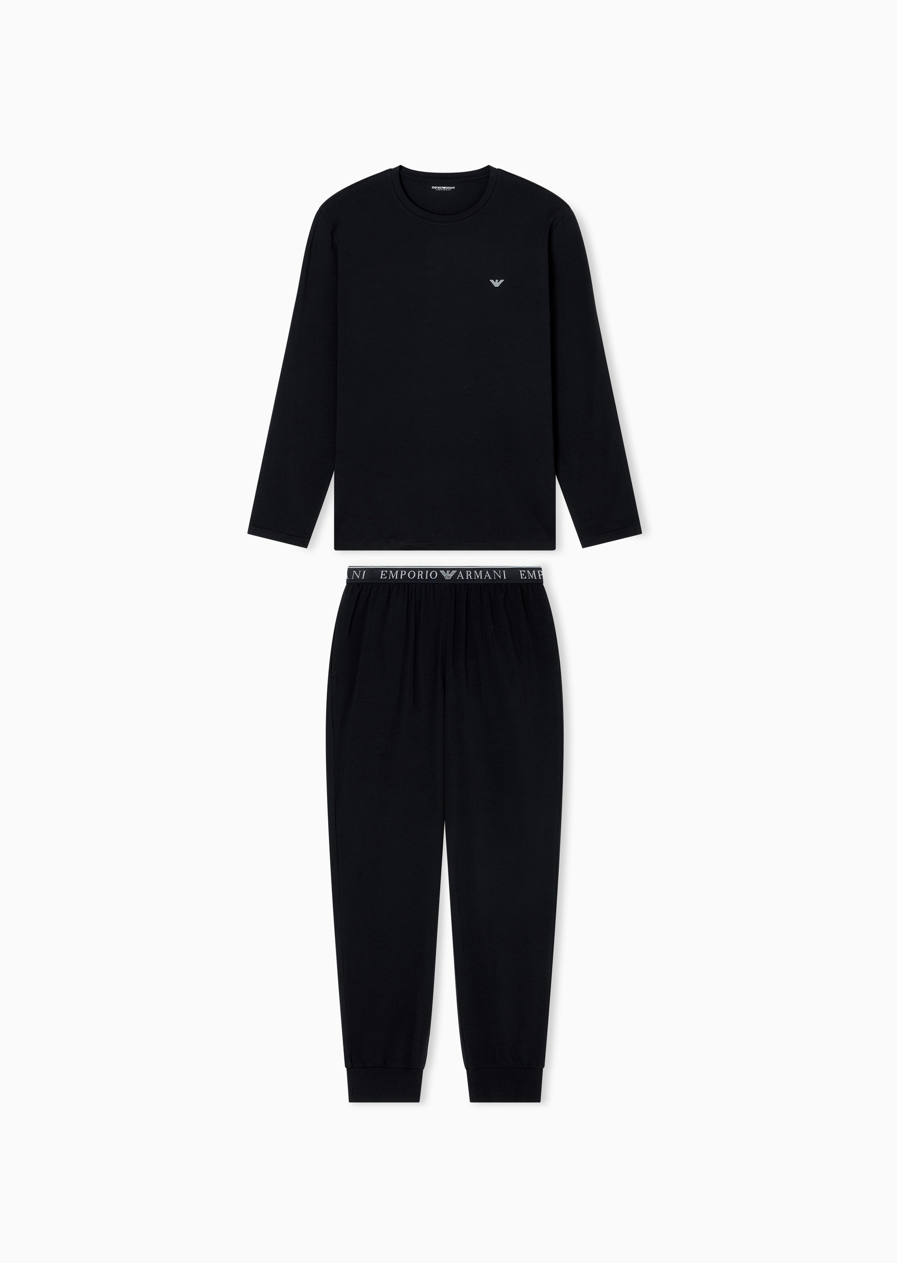 Emporio Armani 男士纯棉弹力长袖T恤长裤家居套装