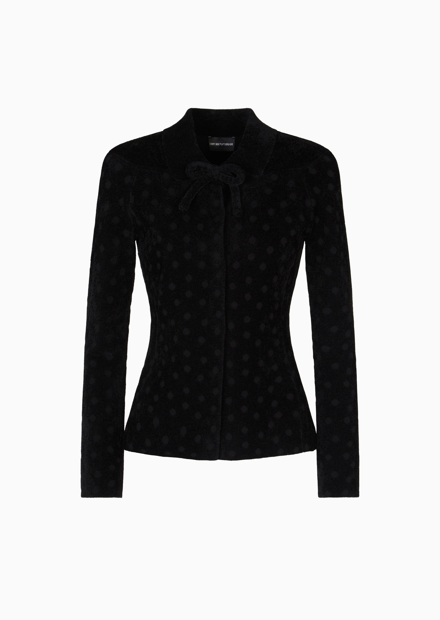 Emporio Armani 女士修身长袖波点提花蝴蝶结西装外套