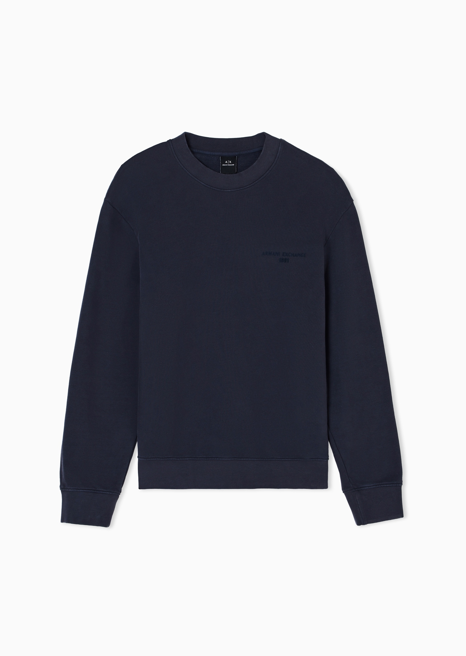 ARMANI EXCHANGE 男士套头宽松运动风重磅情侣圆领卫衣