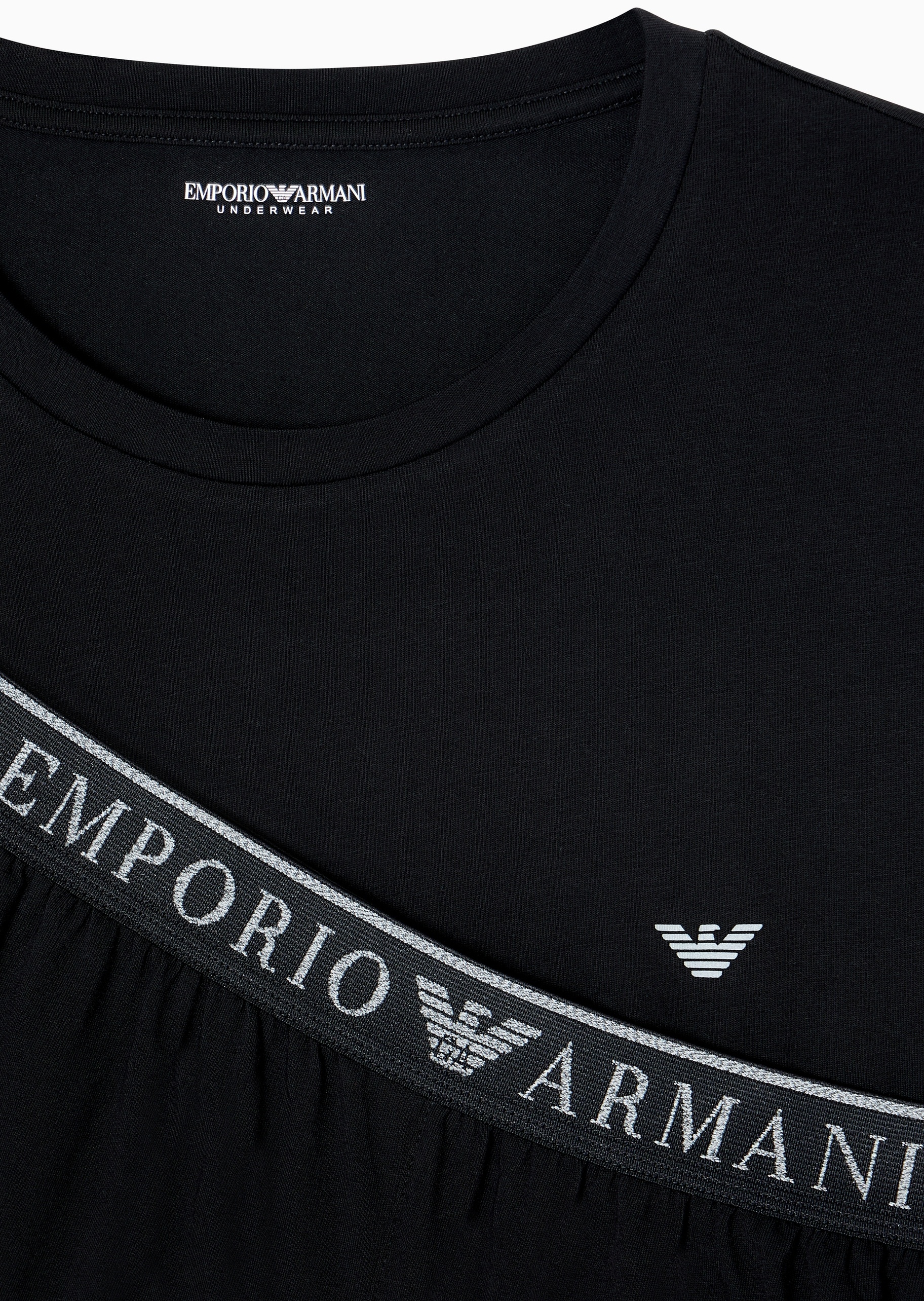 Emporio Armani 男士纯棉弹力长袖T恤长裤家居套装