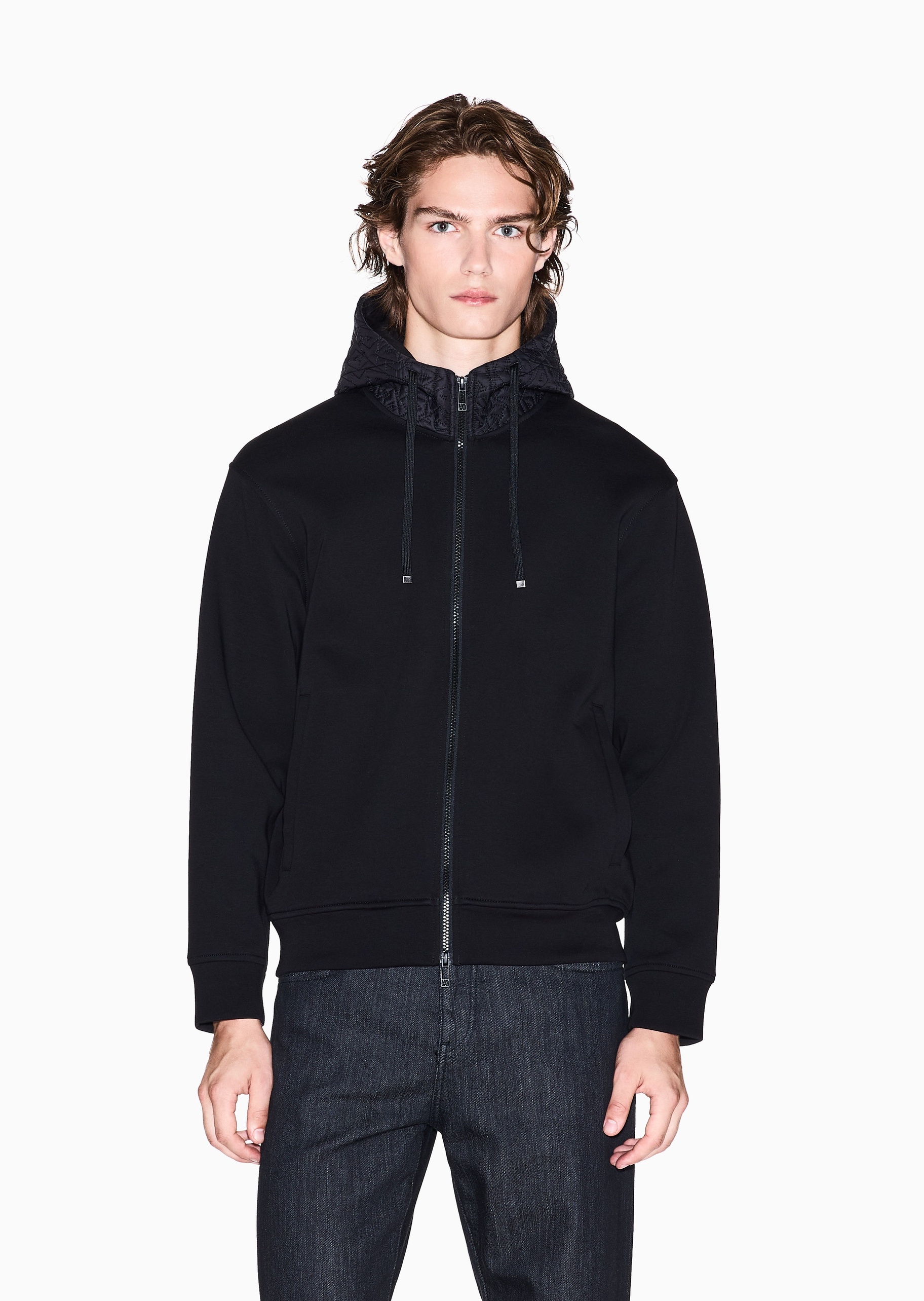 ARMANI EXCHANGE 男士拉链开衫连帽运动风卫衣夹克外套