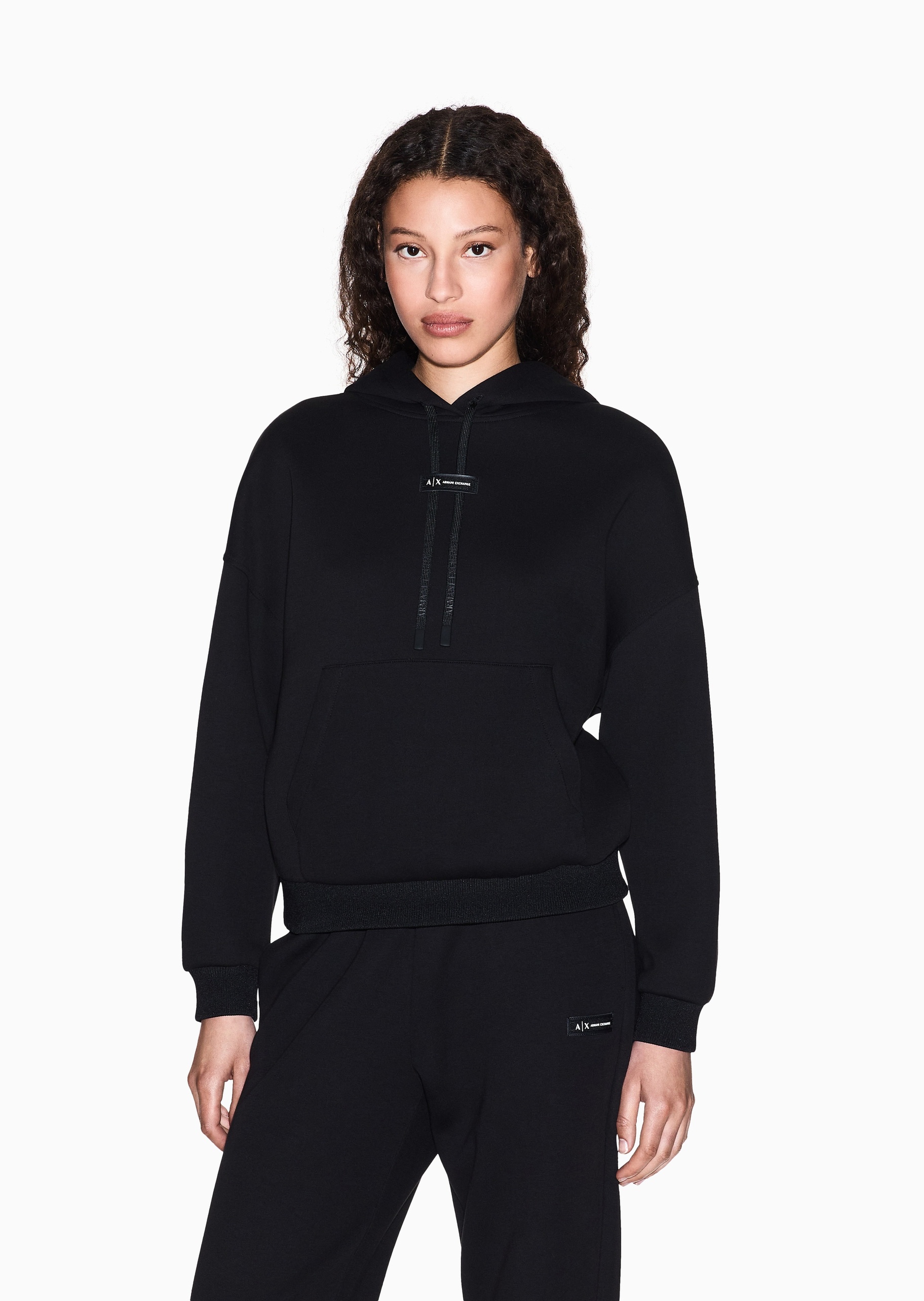 ARMANI EXCHANGE 女士落肩连帽套头宽松慵懒运动风卫衣