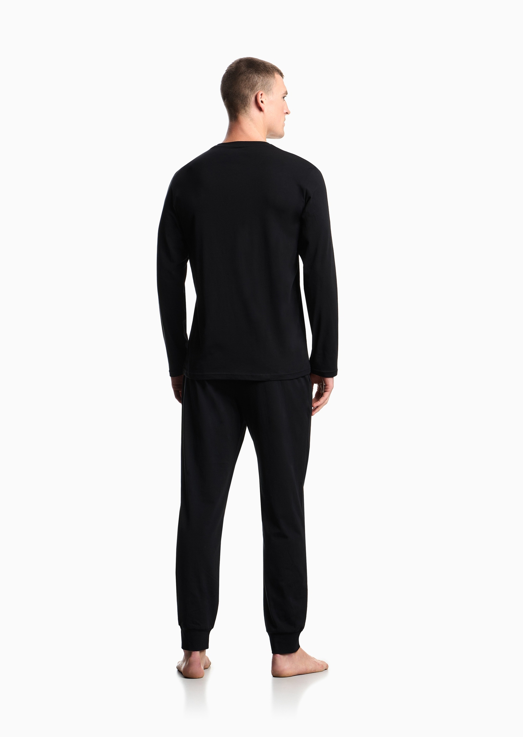 Emporio Armani 男士纯棉弹力长袖T恤长裤家居套装