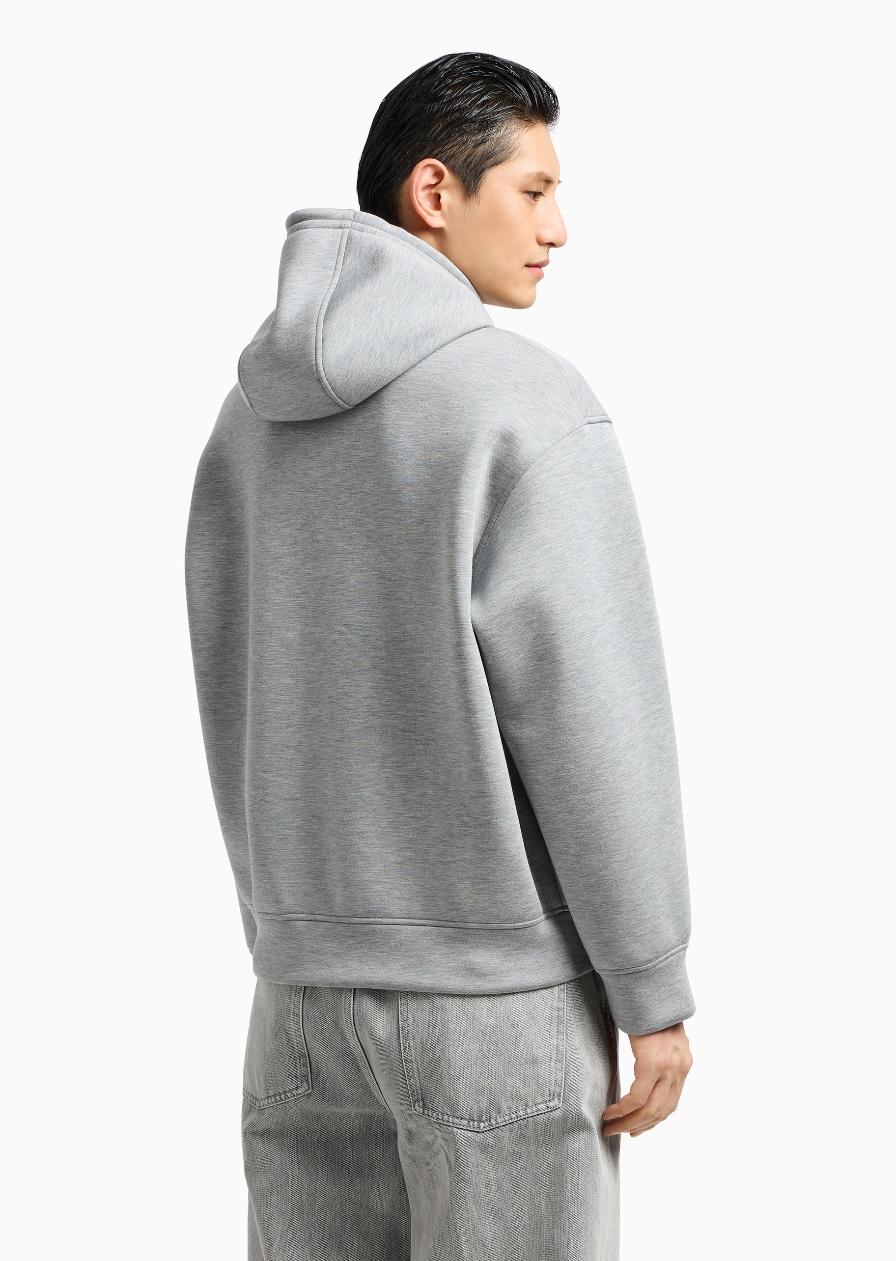 Emporio Armani 男女同款莫代尔刺绣休闲套头连帽卫衣