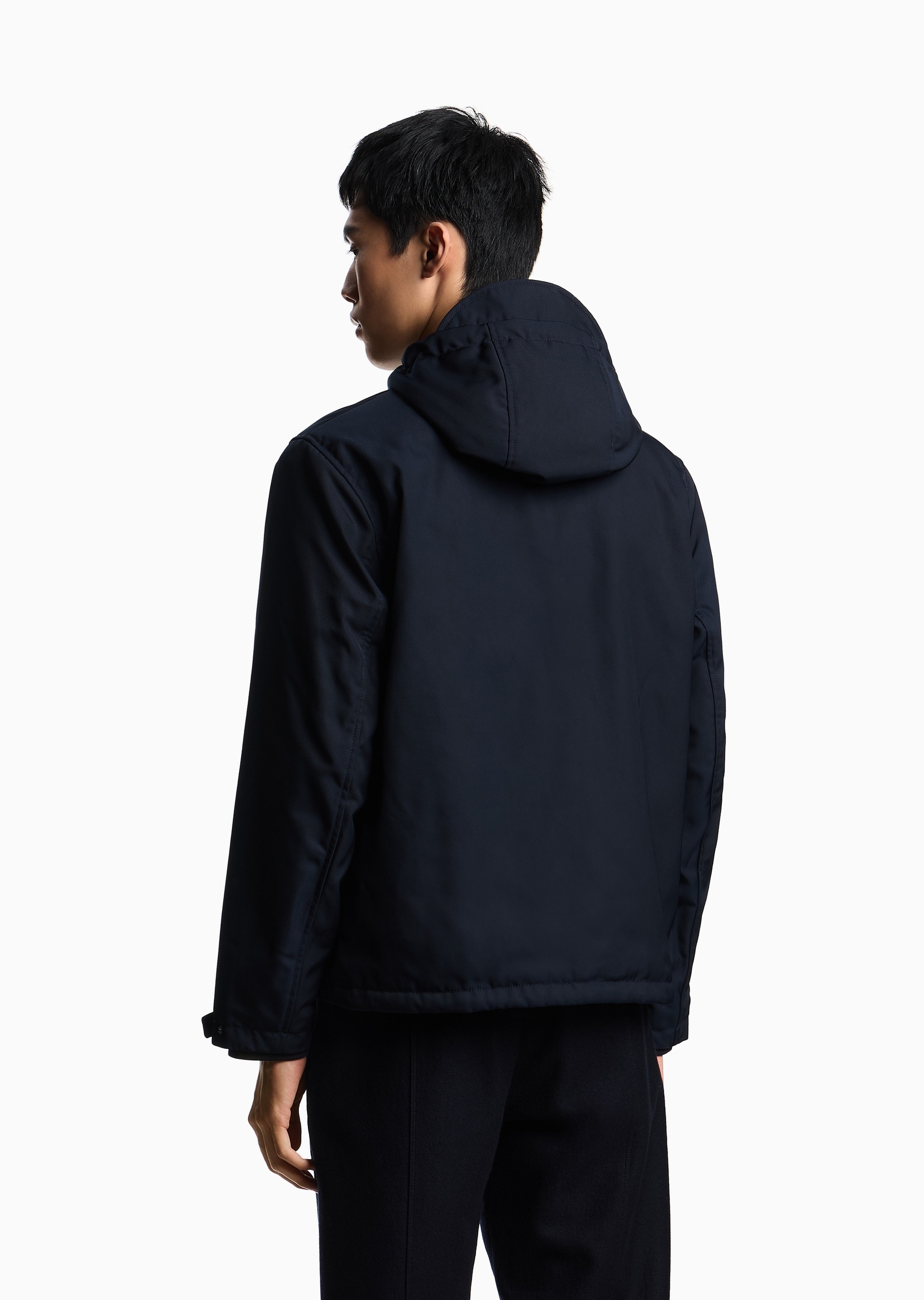 Emporio Armani 男士长袖连帽拉链门襟贴片休闲棉服