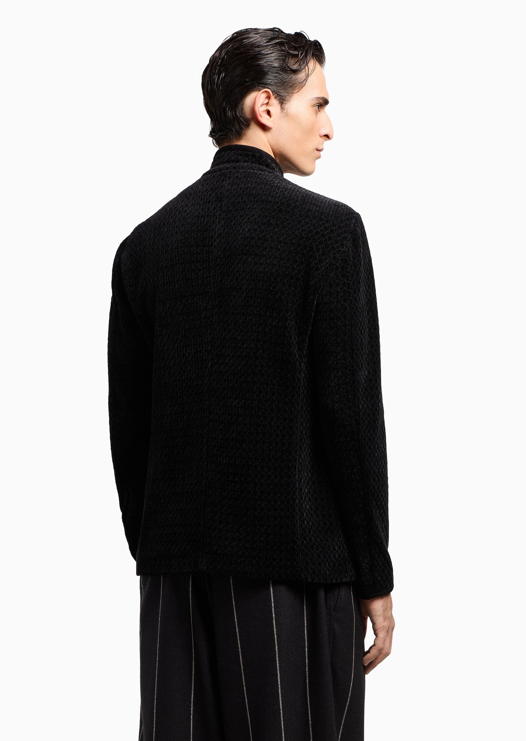 Giorgio Armani 男士长袖小立领单排扣休闲秀场同款西装外套