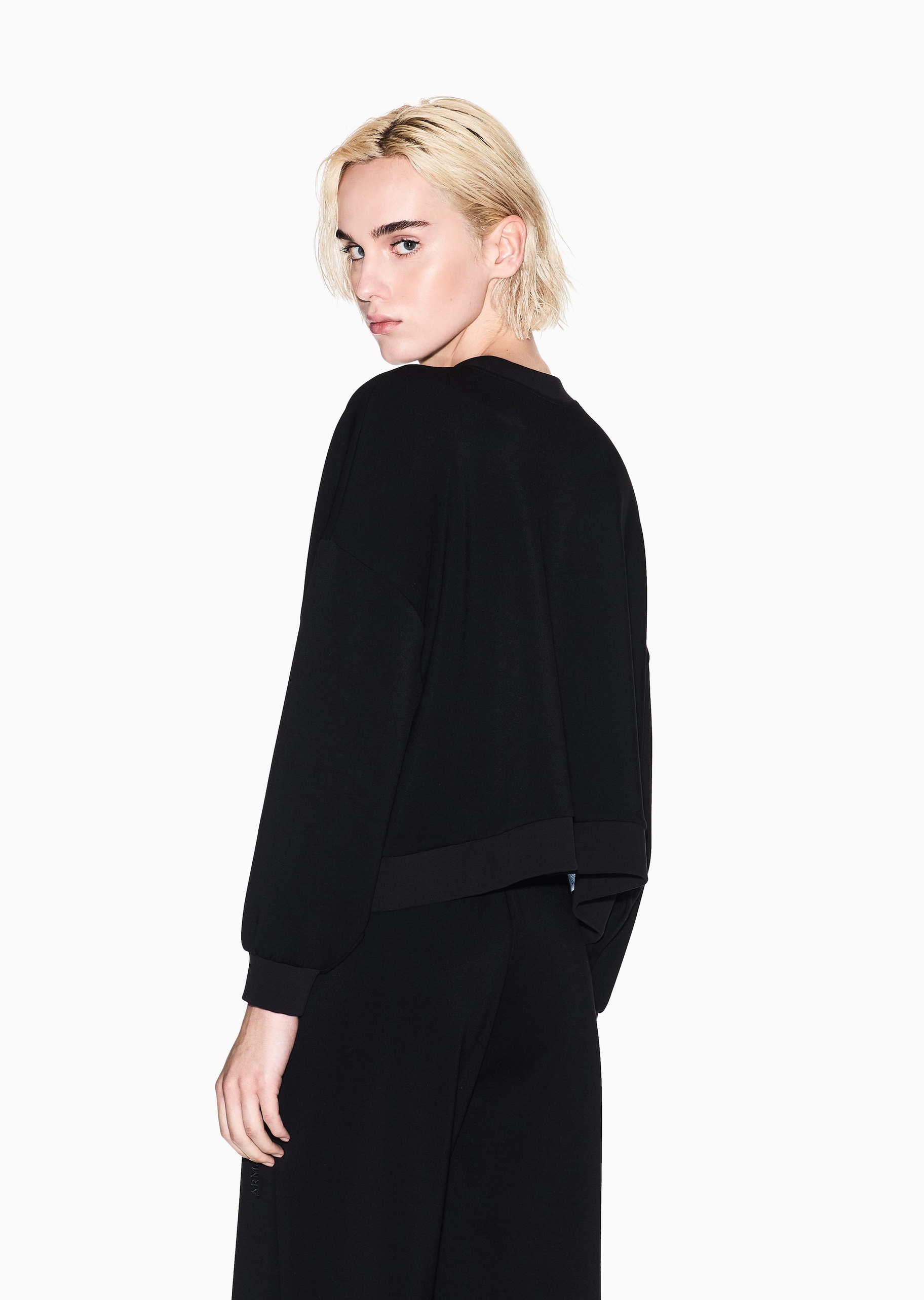 ARMANI EXCHANGE 女士套头宽松慵懒运动风落肩圆领卫衣