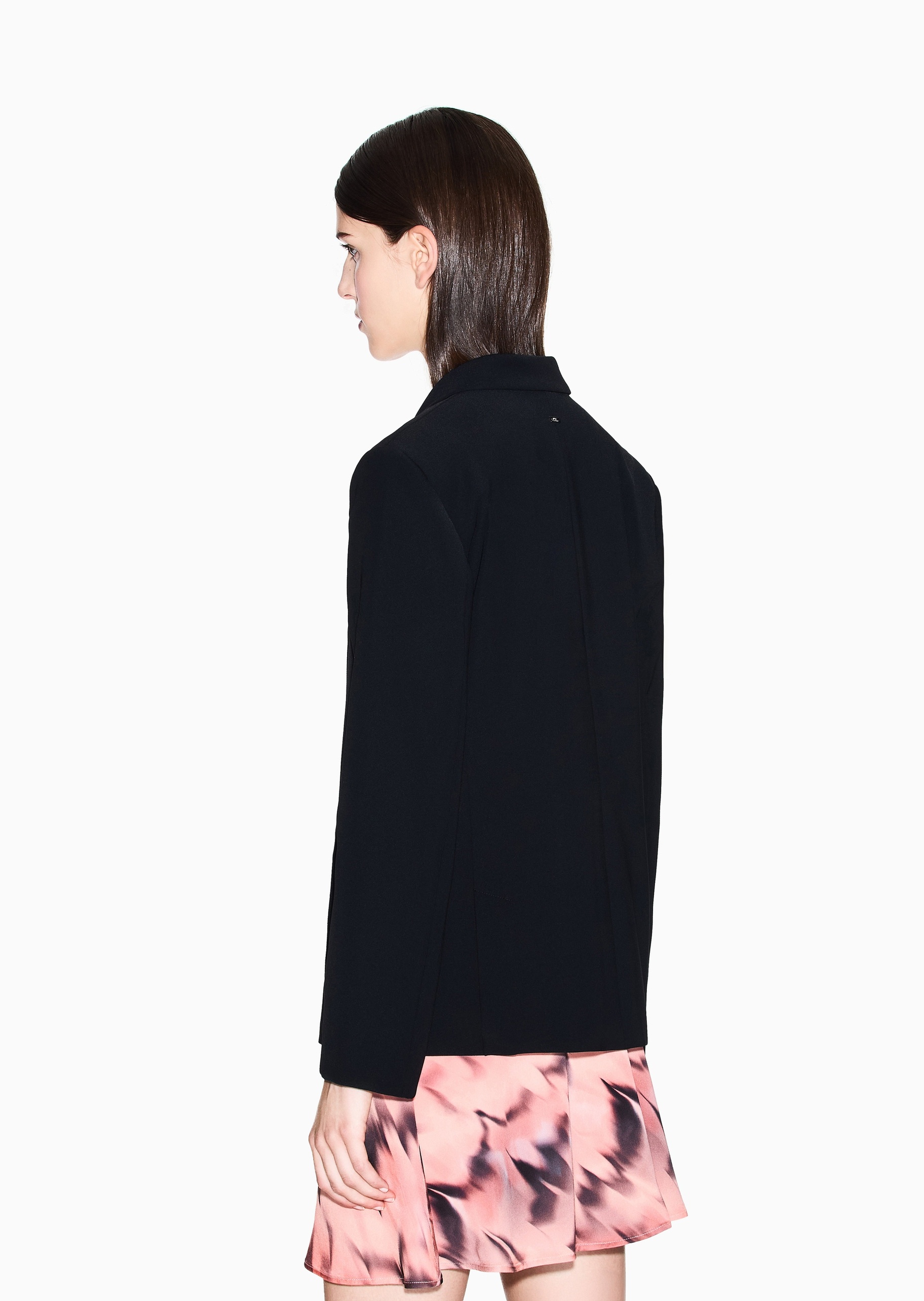 ARMANI EXCHANGE 女士长袖平驳领双排扣纯色西装外套
