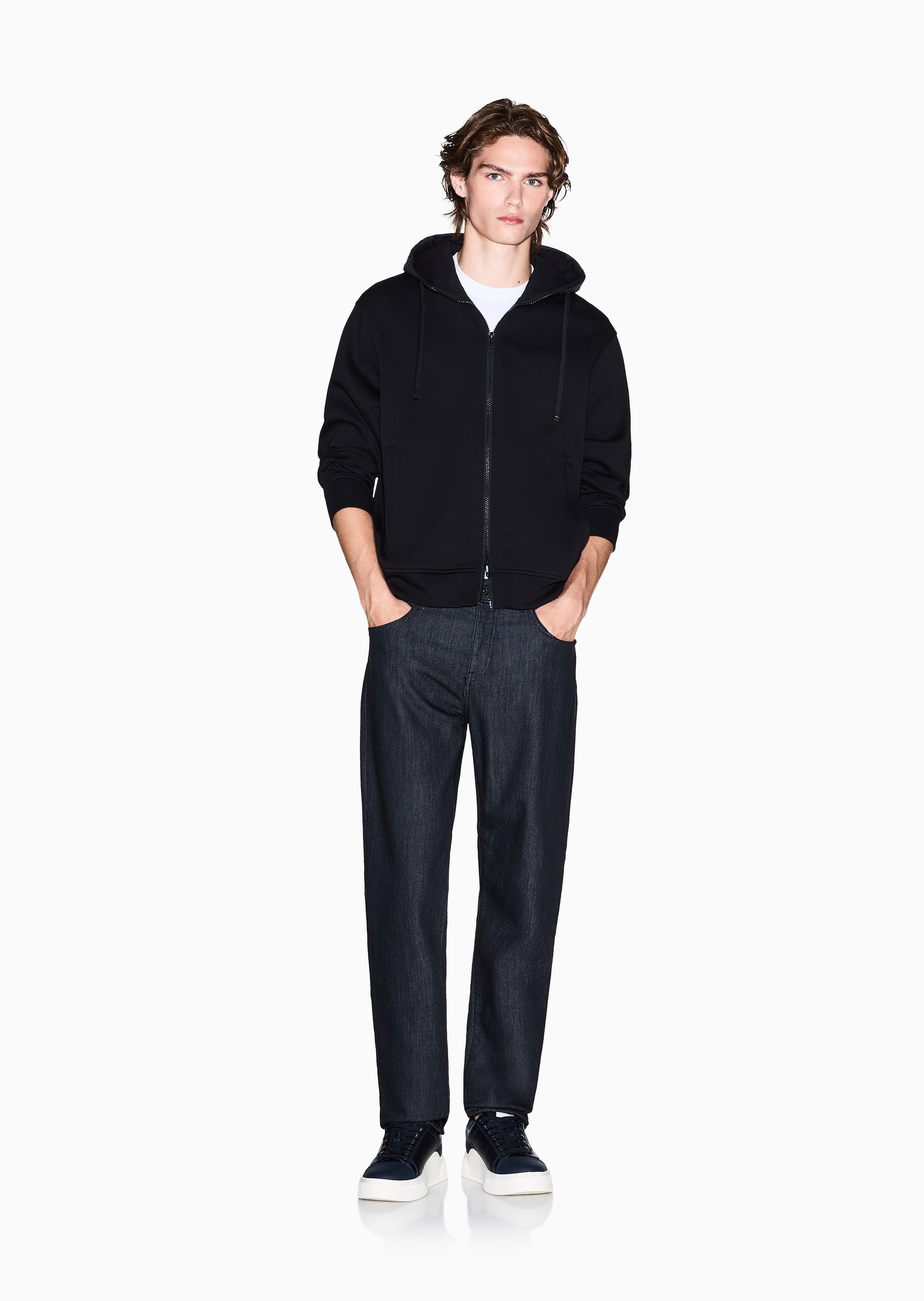 ARMANI EXCHANGE 男士拉链开衫连帽运动风卫衣夹克外套