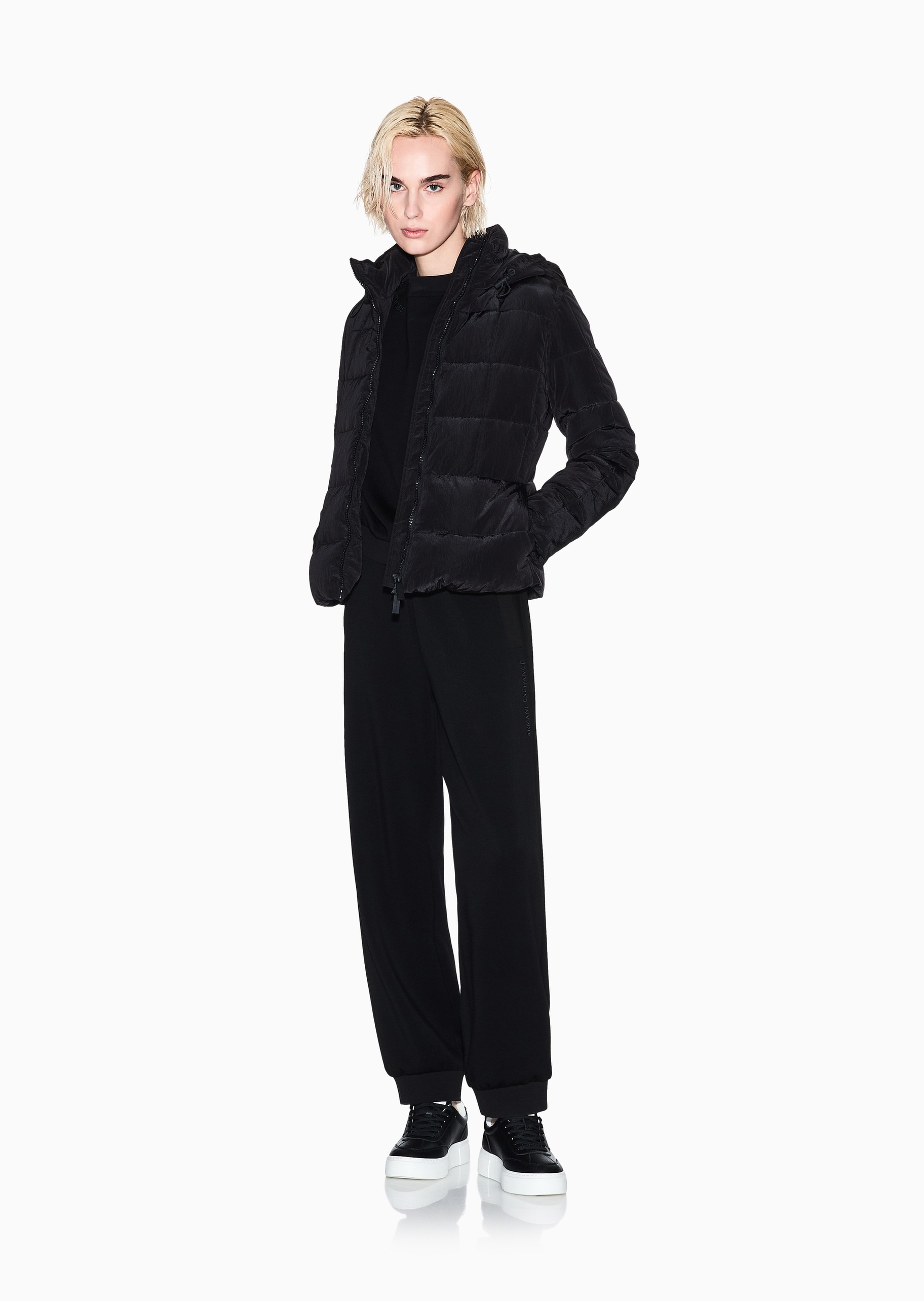 ARMANI EXCHANGE 女士套头宽松慵懒运动风落肩圆领卫衣