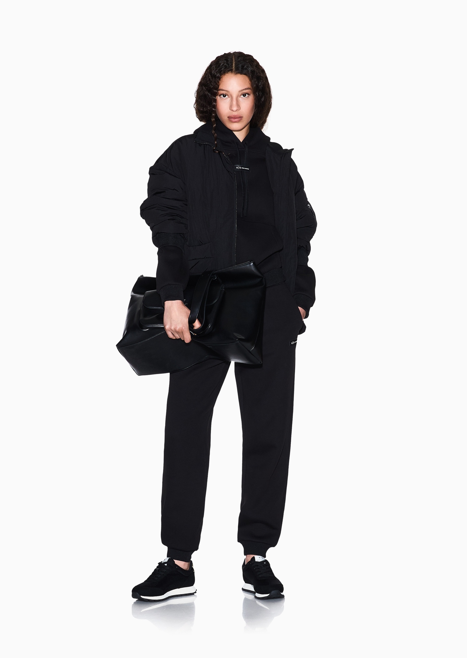 ARMANI EXCHANGE 女士落肩连帽套头宽松慵懒运动风卫衣