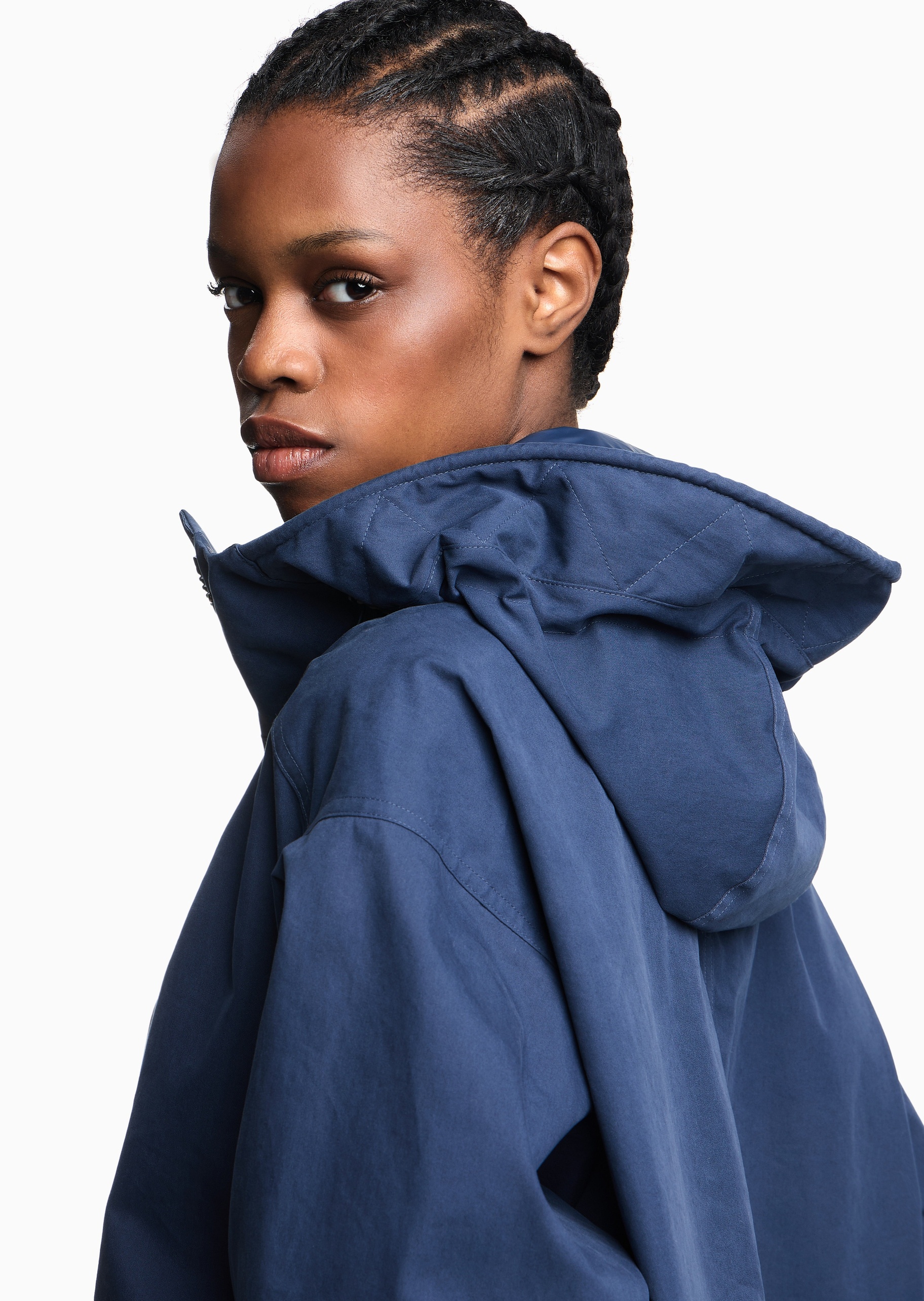 Emporio Armani 女士连帽宽松工装机能休闲夹克外套