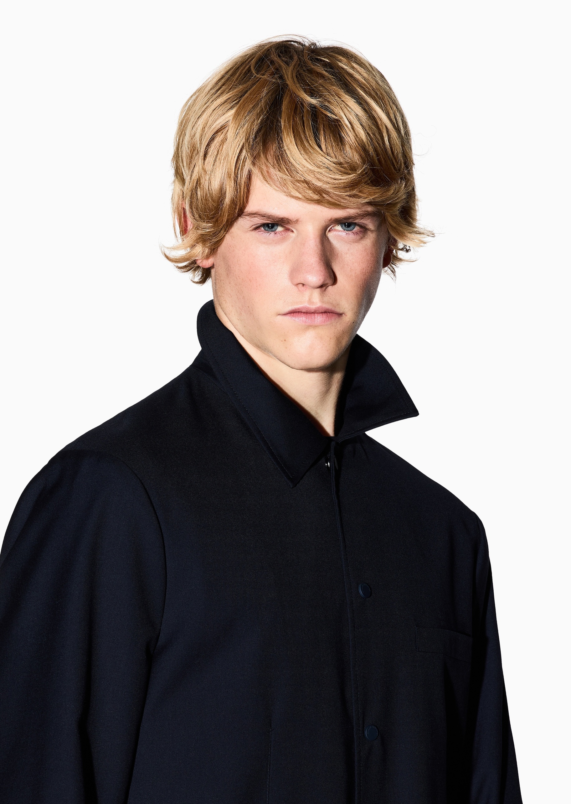 ARMANI EXCHANGE 男士长袖衬衫领单排扣纯色西装外套