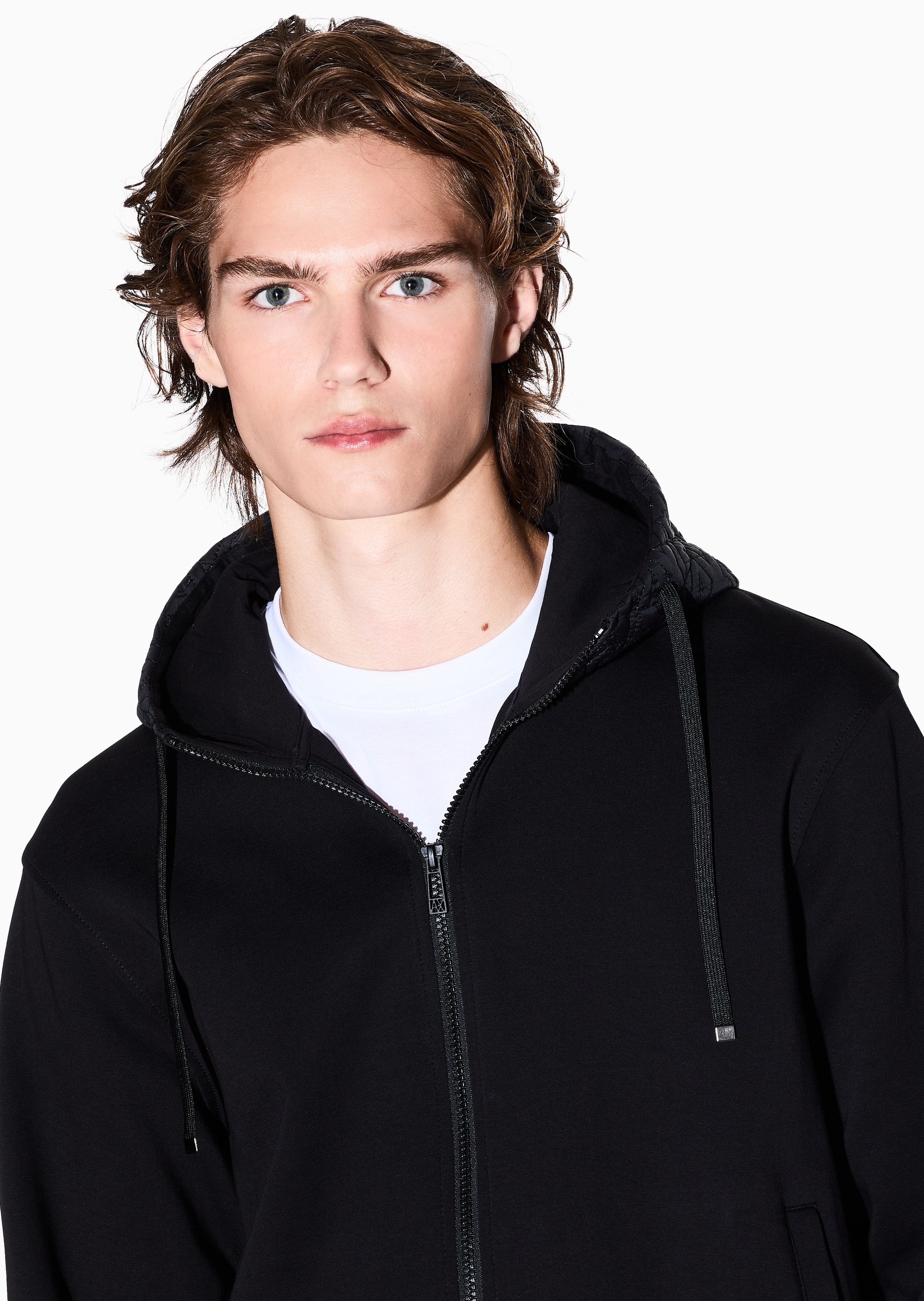 ARMANI EXCHANGE 男士拉链开衫连帽运动风卫衣夹克外套