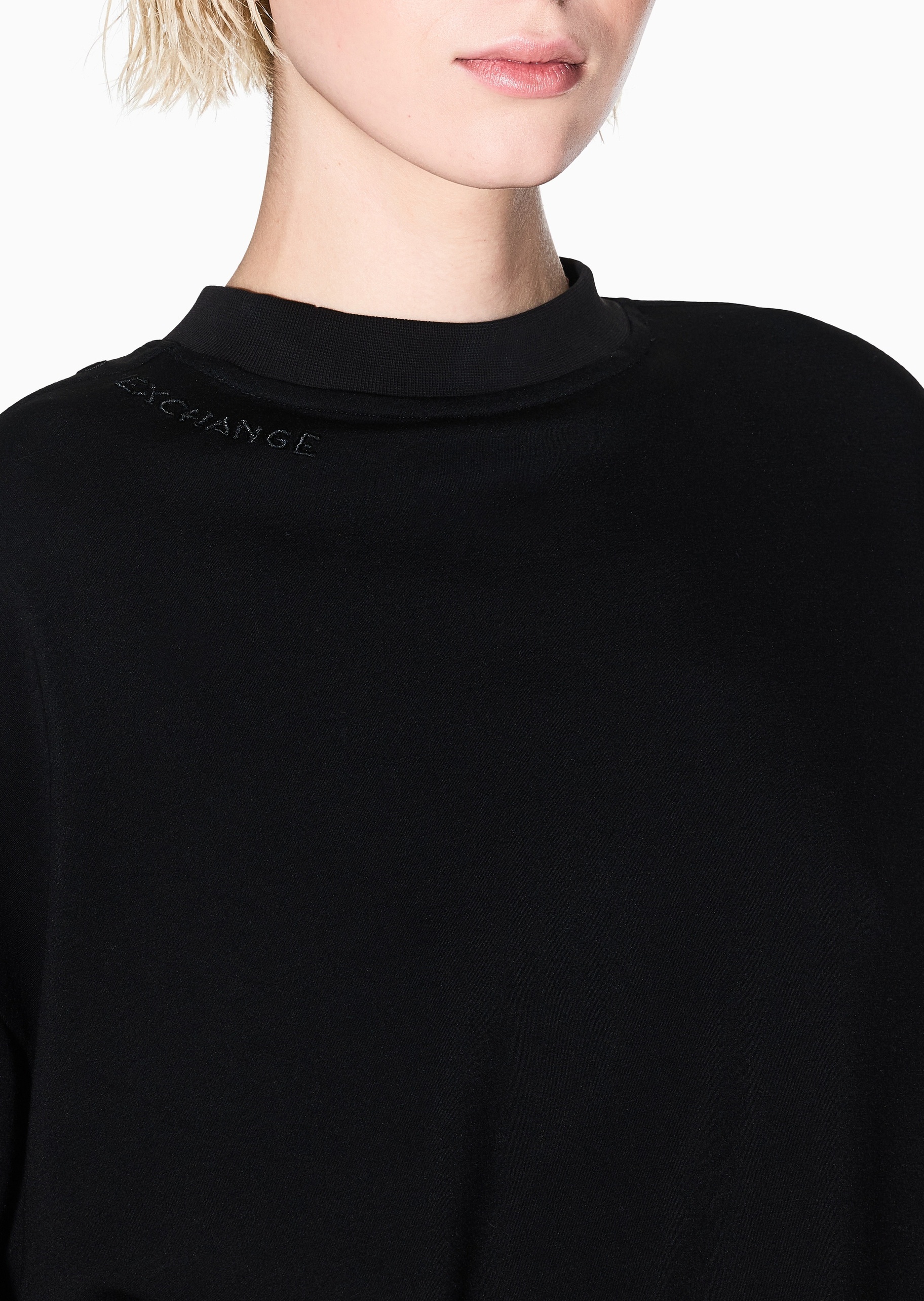ARMANI EXCHANGE 女士套头宽松慵懒运动风落肩圆领卫衣