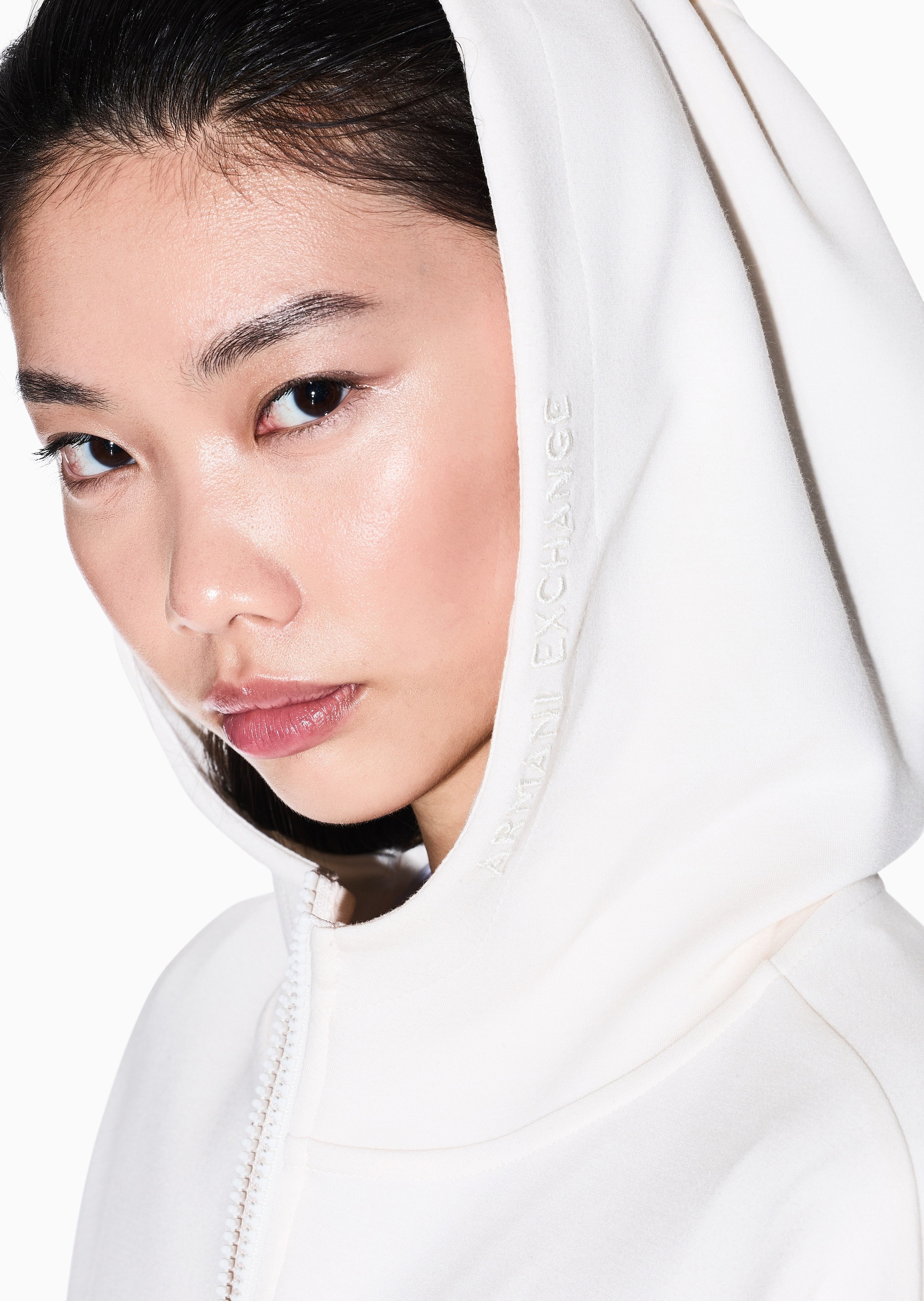 ARMANI EXCHANGE 女士连帽半拉链套头宽松运动风卫衣