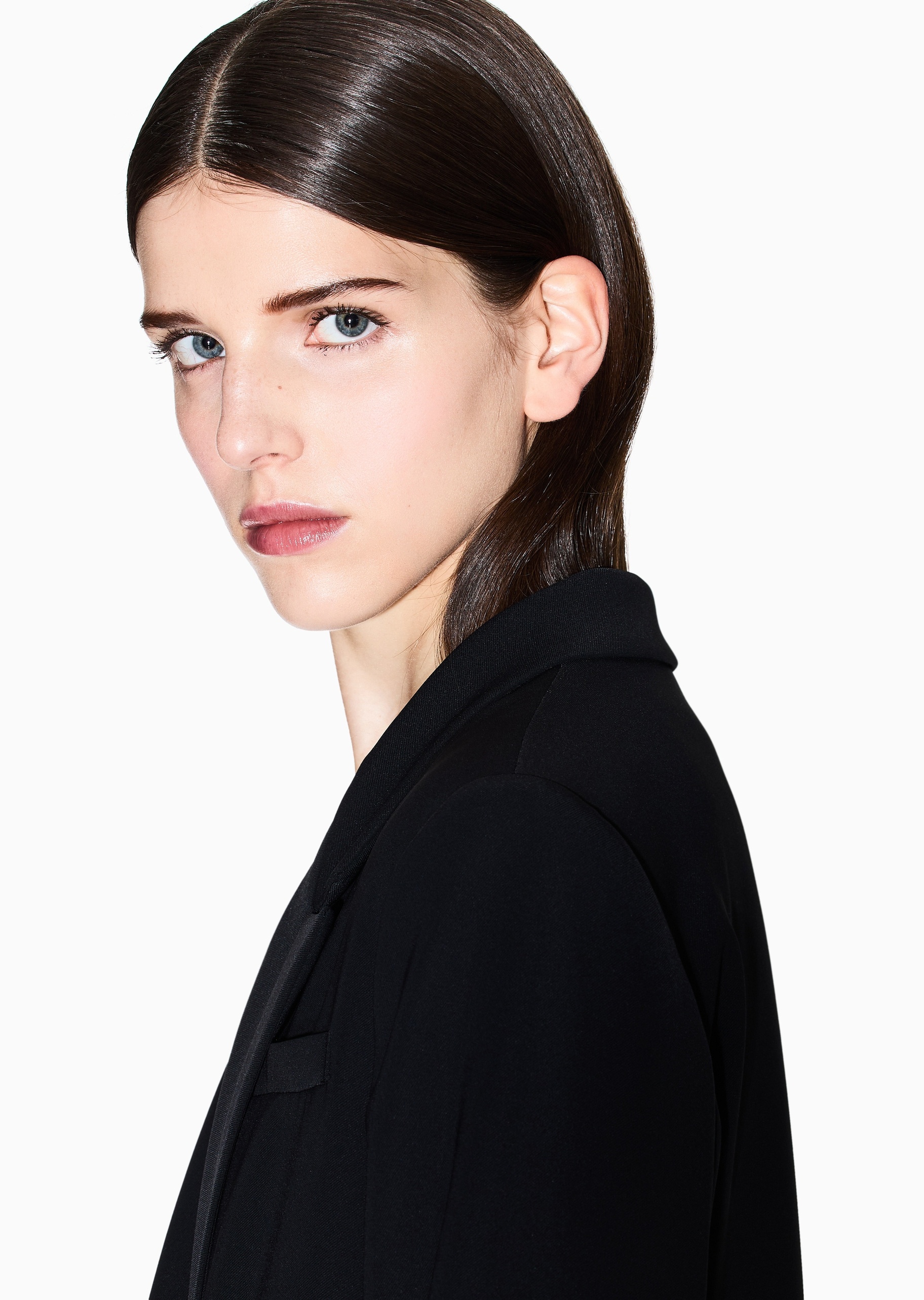ARMANI EXCHANGE 女士长袖平驳领双排扣纯色西装外套
