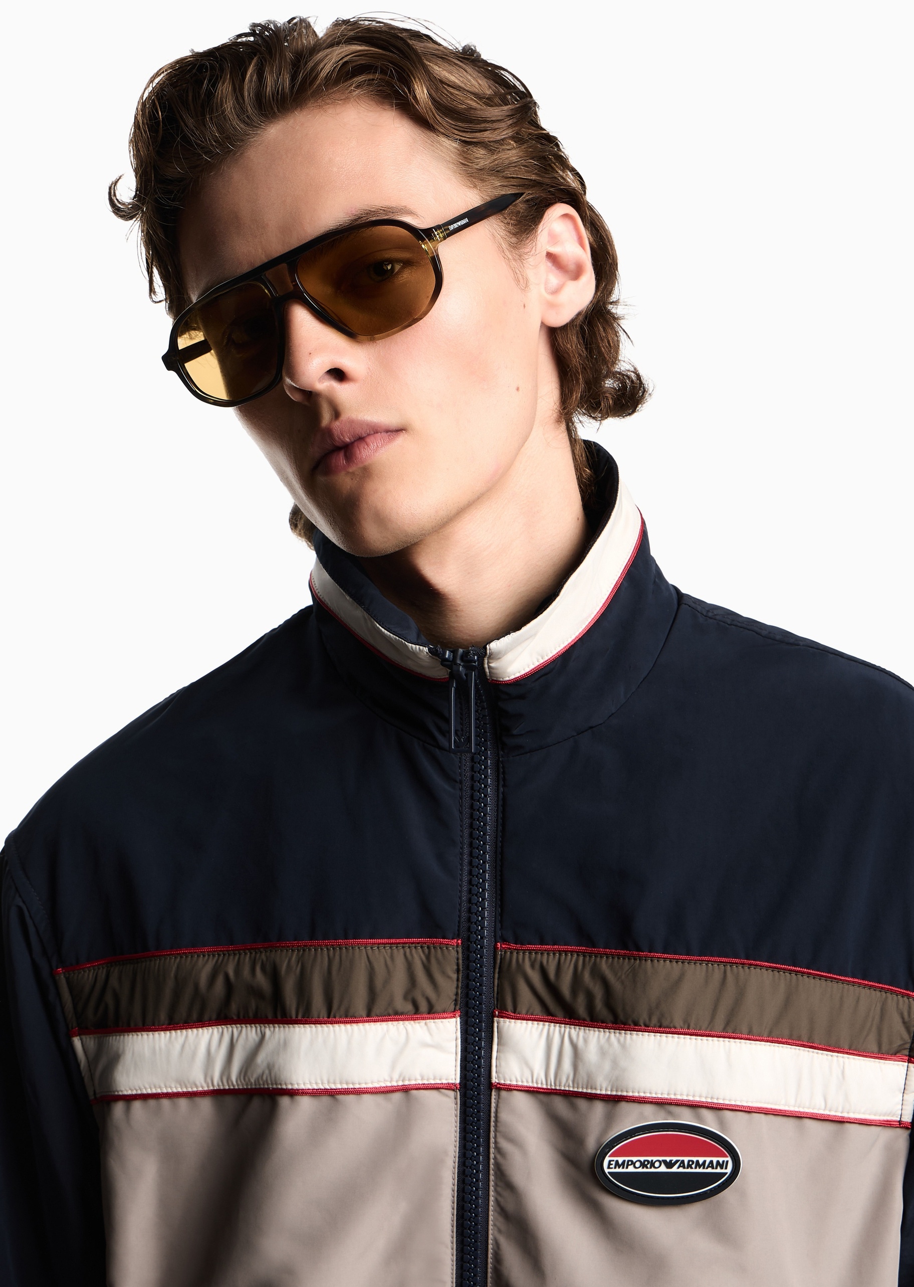 Emporio Armani 男士立领哈灵顿双面穿拉链棉服外套