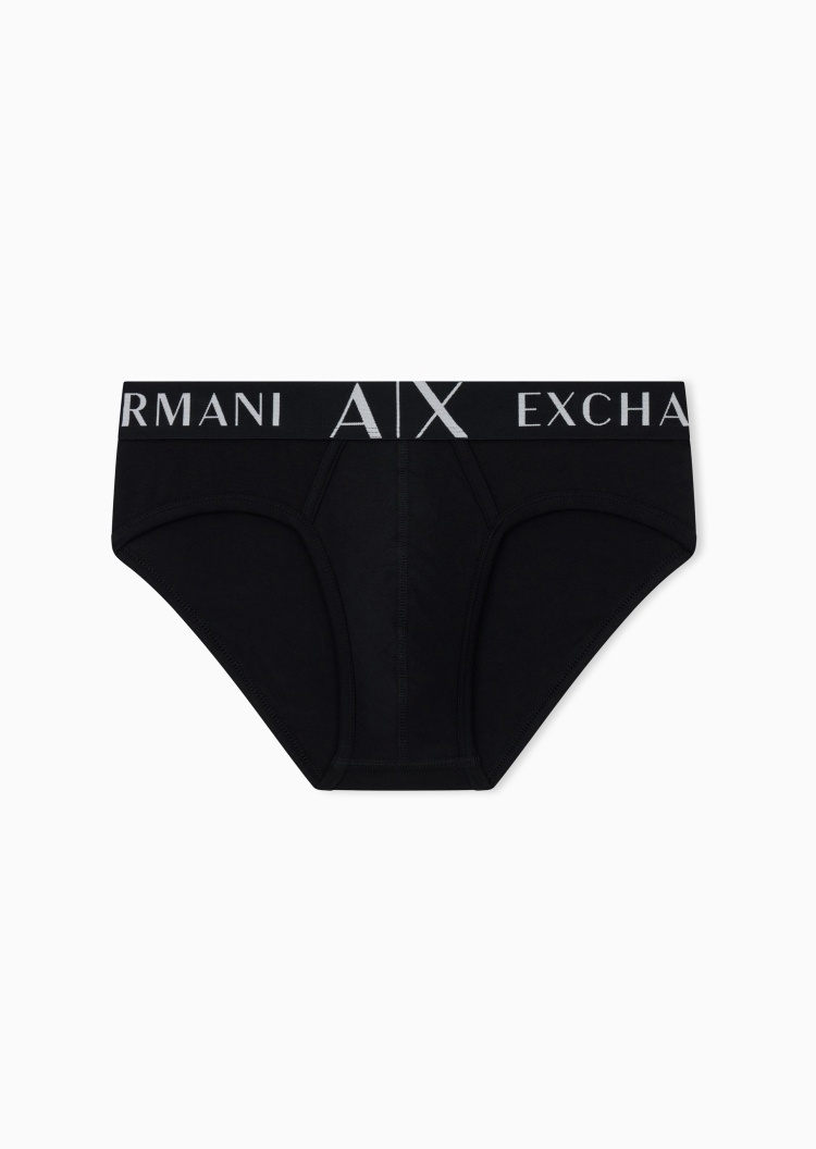 ARMANI EXCHANGE 男士纯棉弹力合身松紧腰三角撞色腰边内裤