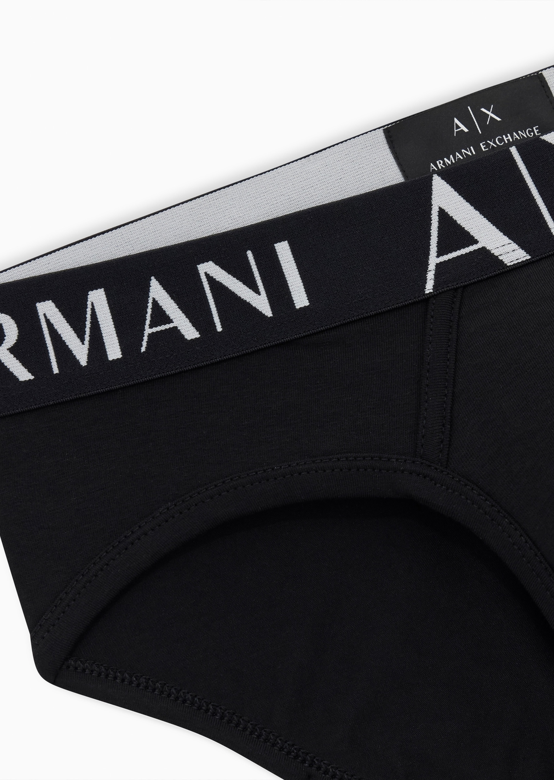 ARMANI EXCHANGE 男士纯棉弹力合身松紧腰三角撞色腰边内裤