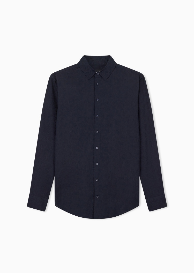 Giorgio Armani 男士纯棉长袖翻领纽扣商务正装衬衫