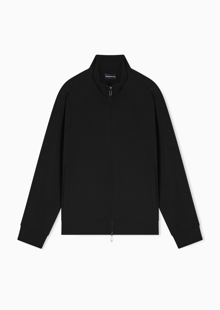 Emporio Armani 男士重磅合身长袖立领拉链卫衣外套