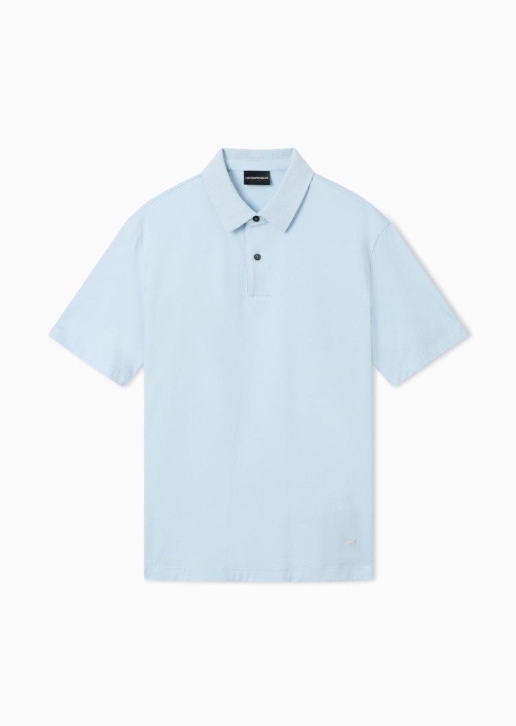 Emporio Armani 男士纯棉短袖翻领刺绣Polo衫