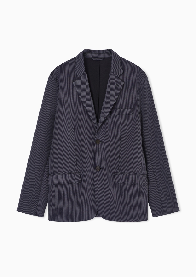 Emporio Armani 男士长袖平驳领商务休闲西装外套