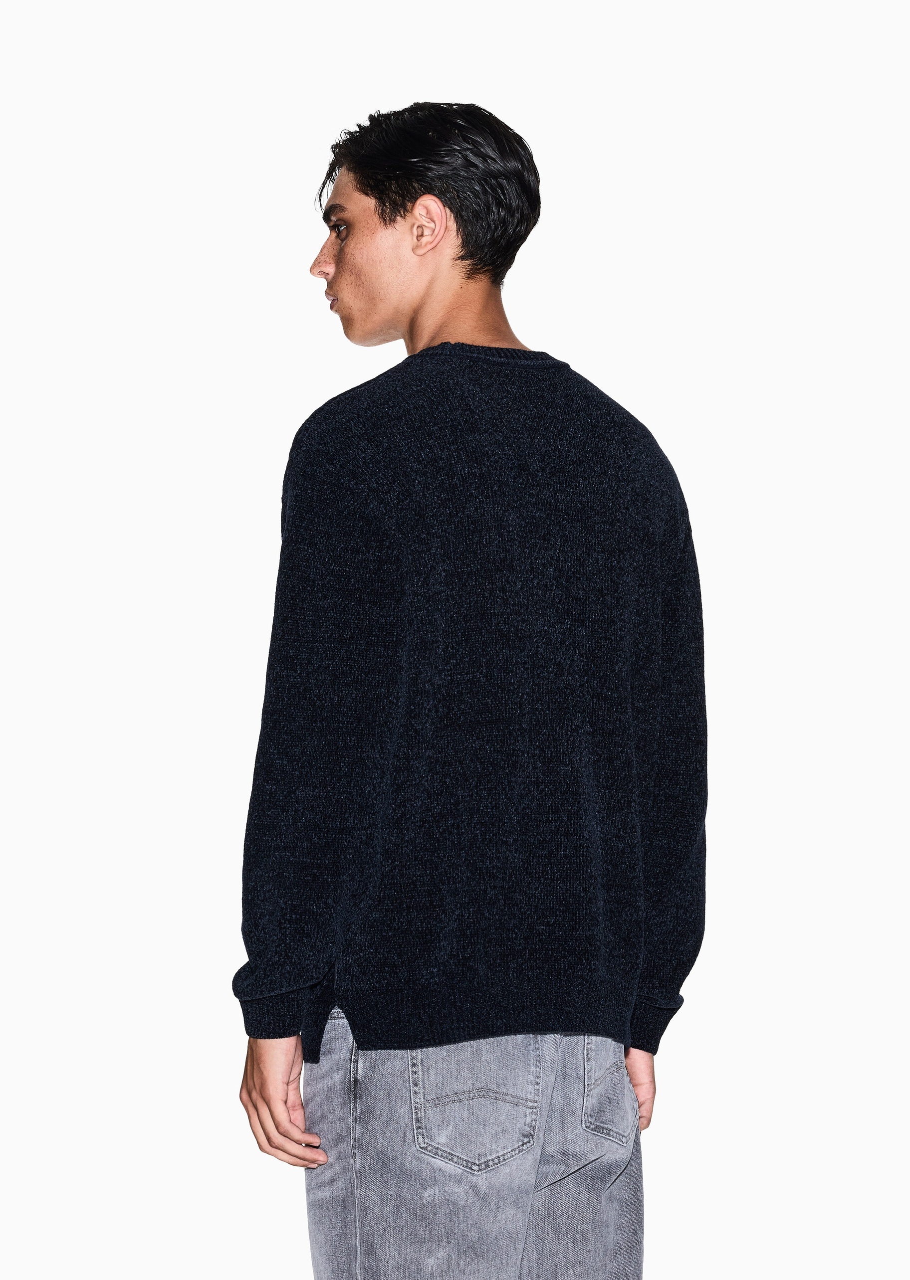 ARMANI EXCHANGE 男士羊毛混纺老钱风绞花套头针织毛衣