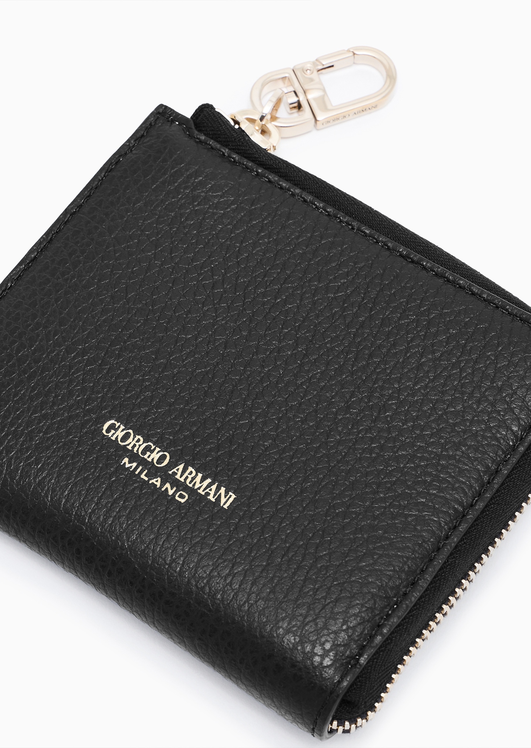 Giorgio Armani 女士牛皮革拉链多卡位钱夹钱包卡包