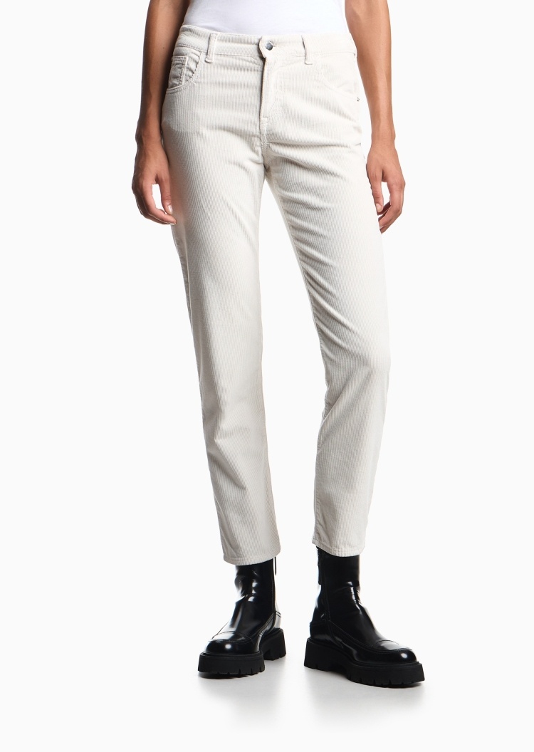 Emporio Armani 女士直筒修身复古休闲灯芯绒微弹牛仔裤