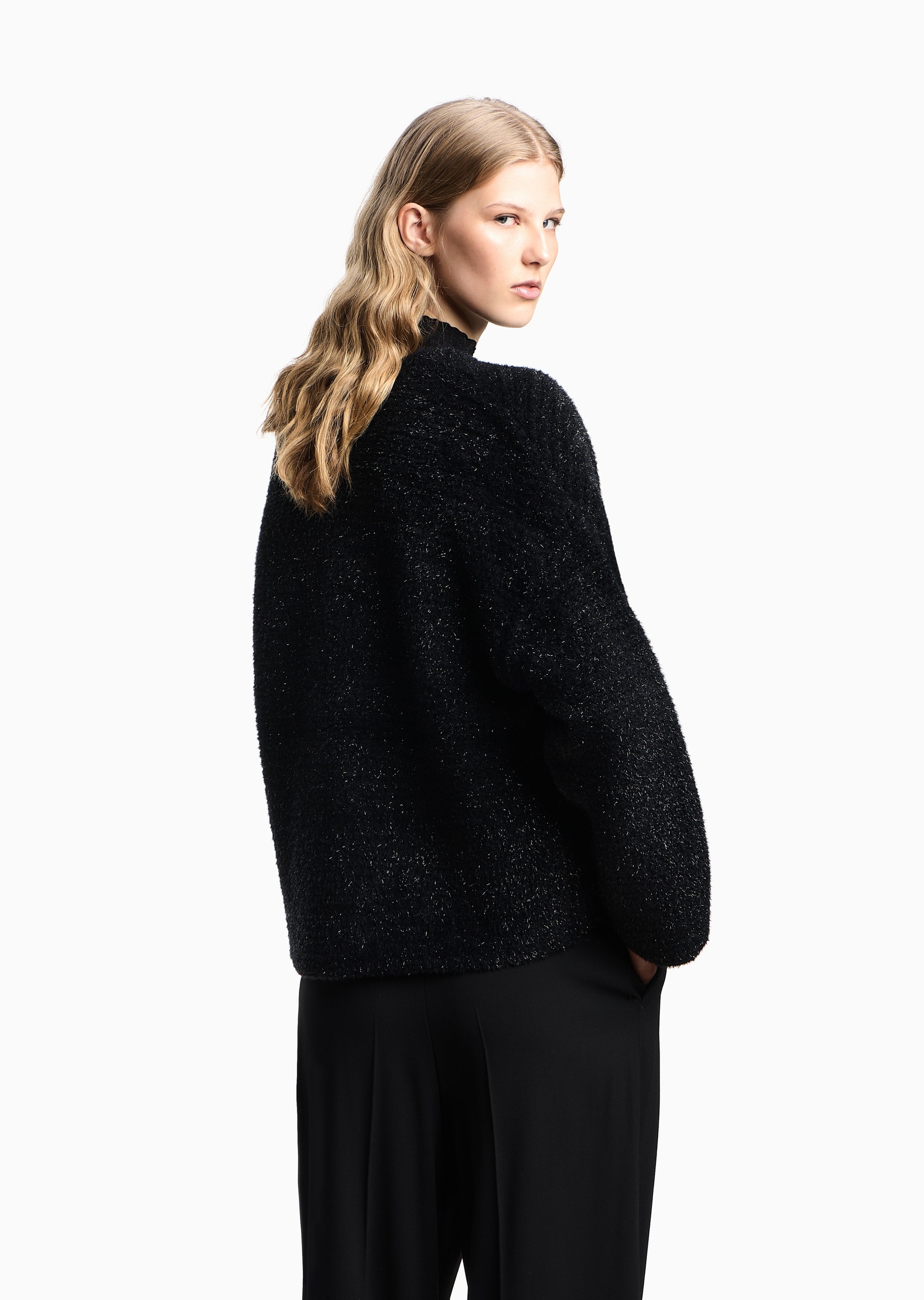 Emporio Armani 女士混纺合身商务休闲通勤针织开衫