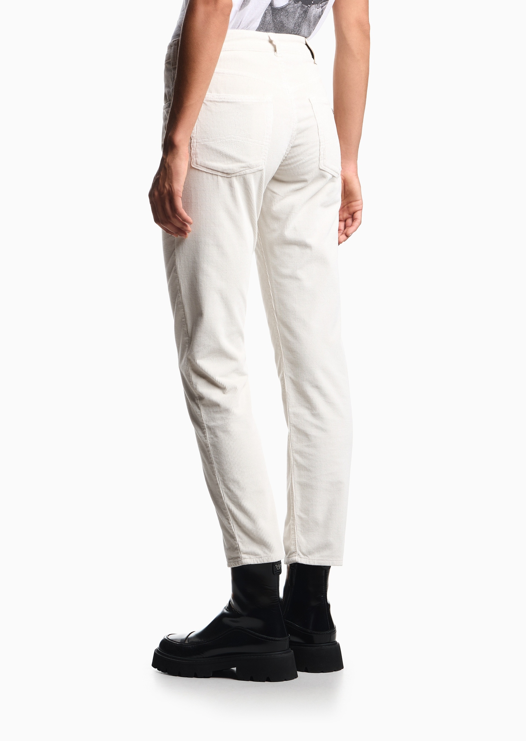 Emporio Armani 女士直筒修身复古休闲灯芯绒微弹牛仔裤