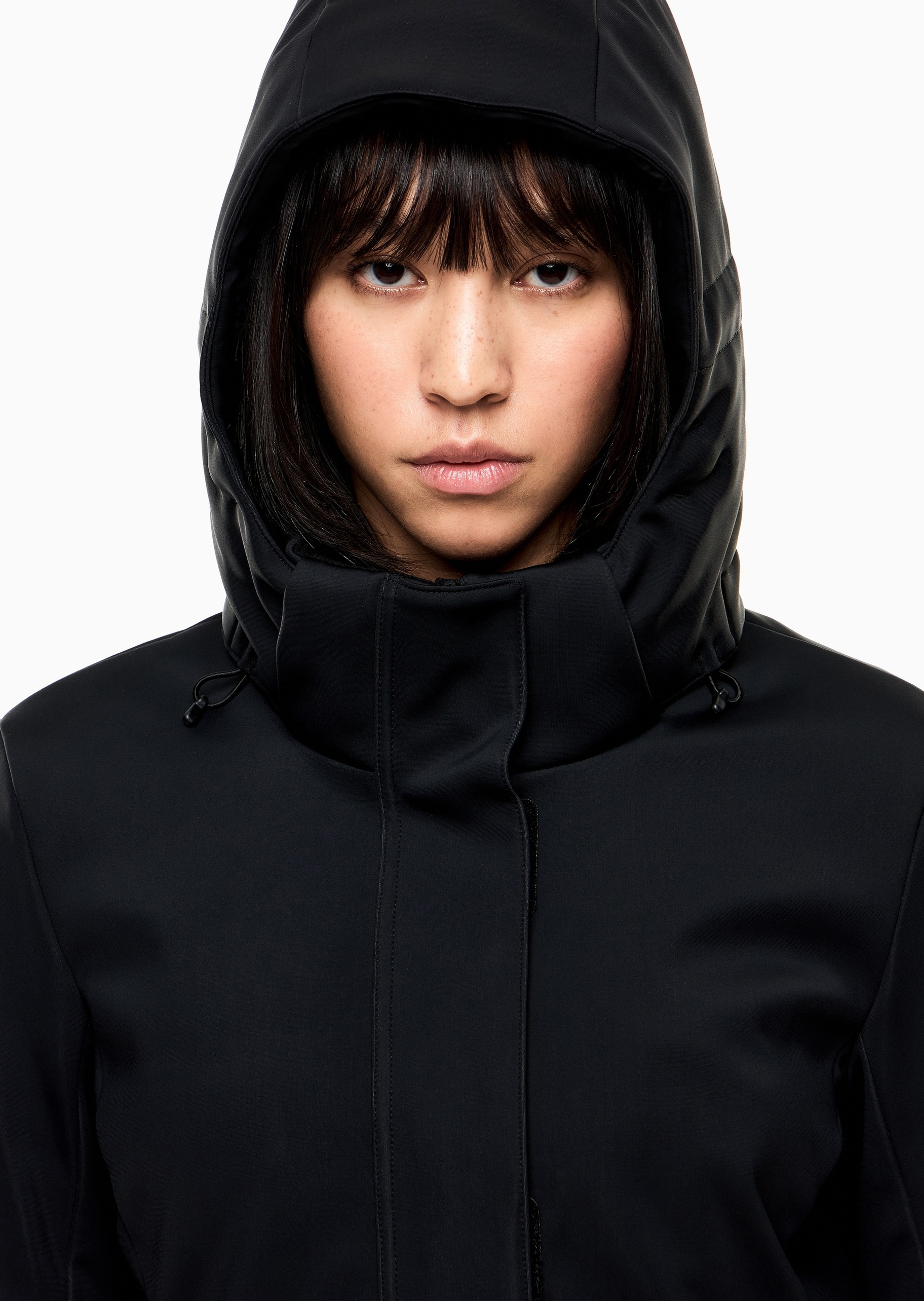 EA7 女士长袖连帽拉链保暖滑雪棉服外套