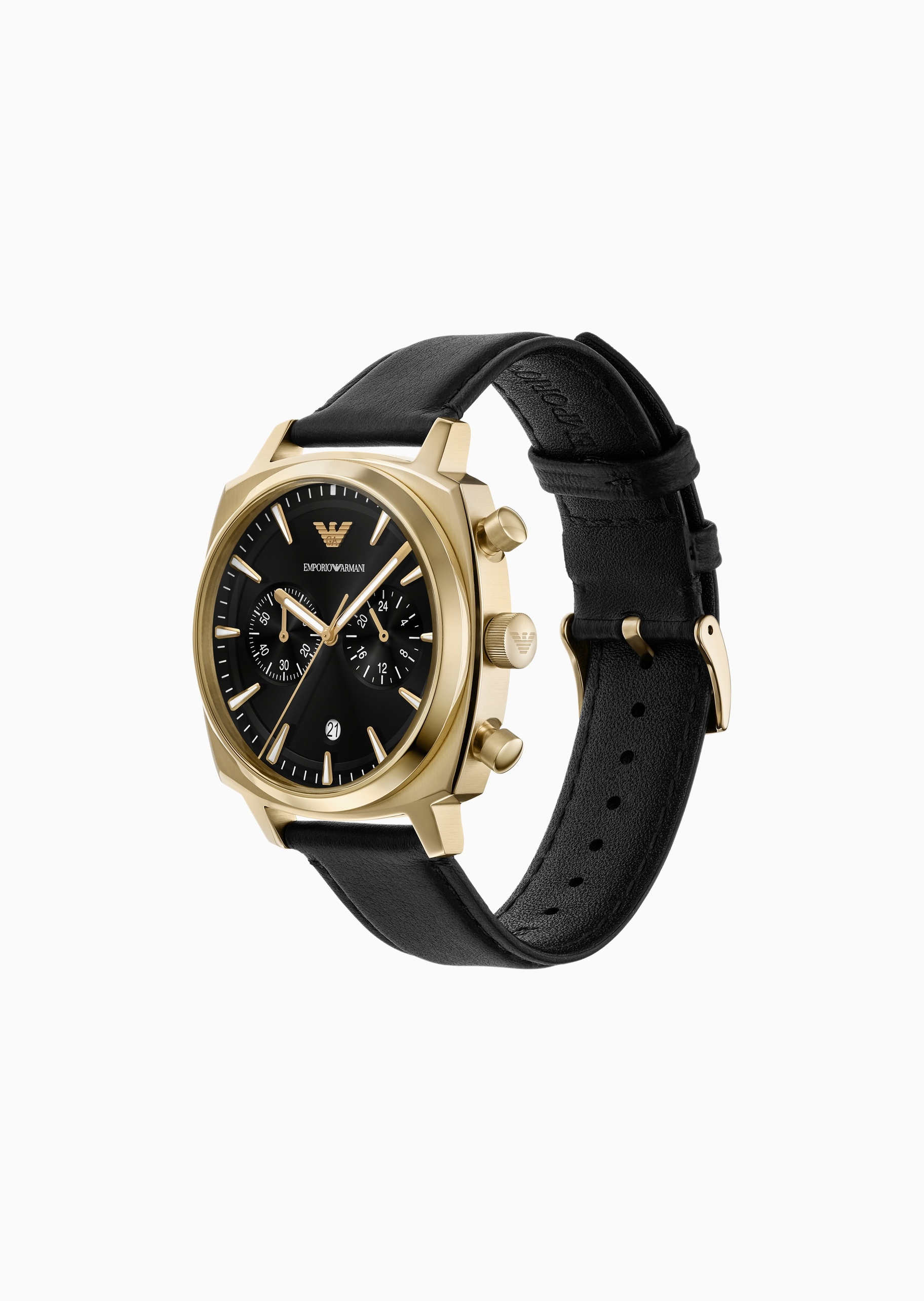 Emporio Armani 男士夜光月相表细皮带石英手表腕表